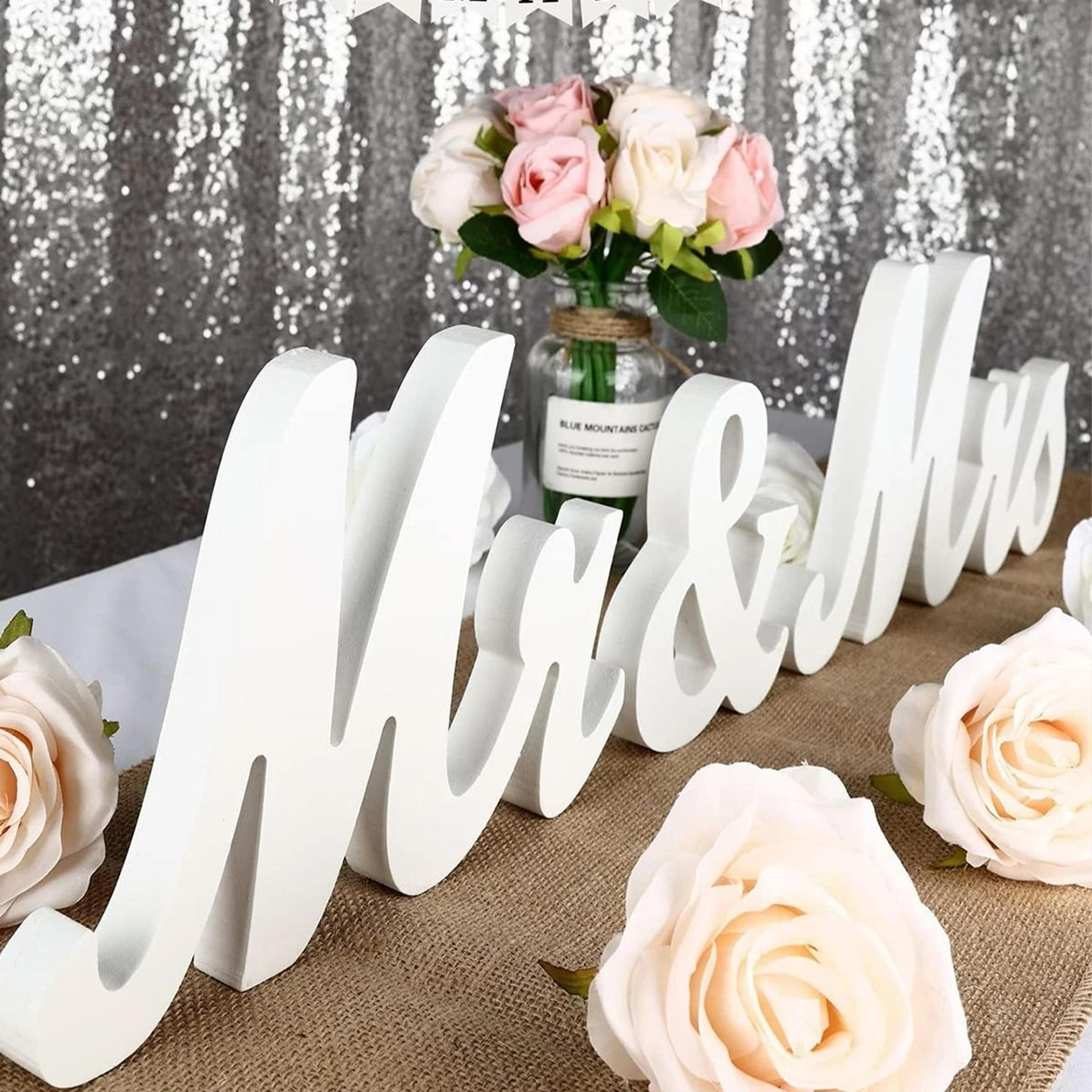 Mr  Mrs Wooden Letter Sign Set For Wedding Reception And Photography Decor 2