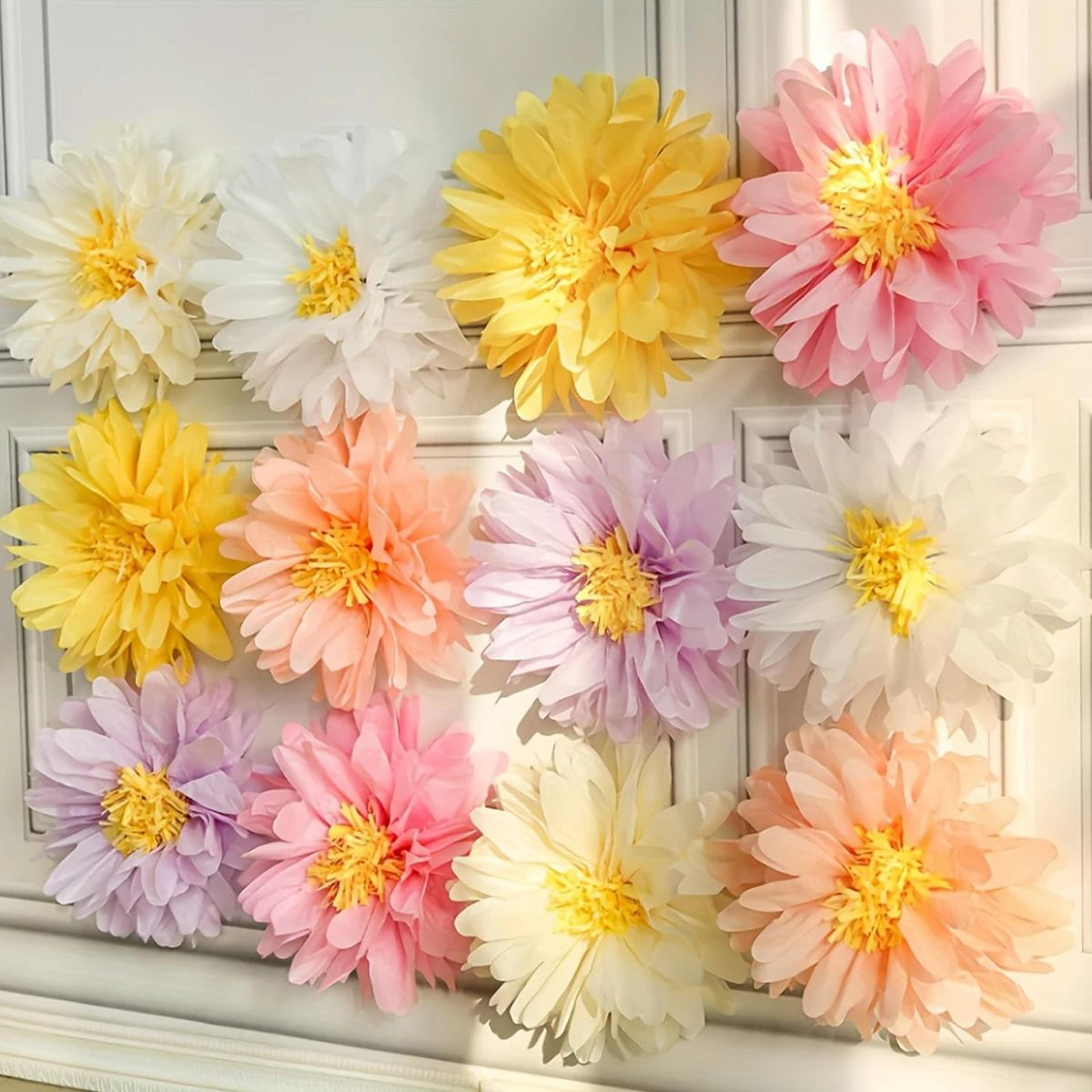 6 Piece Multicolor Daisy Paper Flowers Set For Birthday And Wedding Decor 0