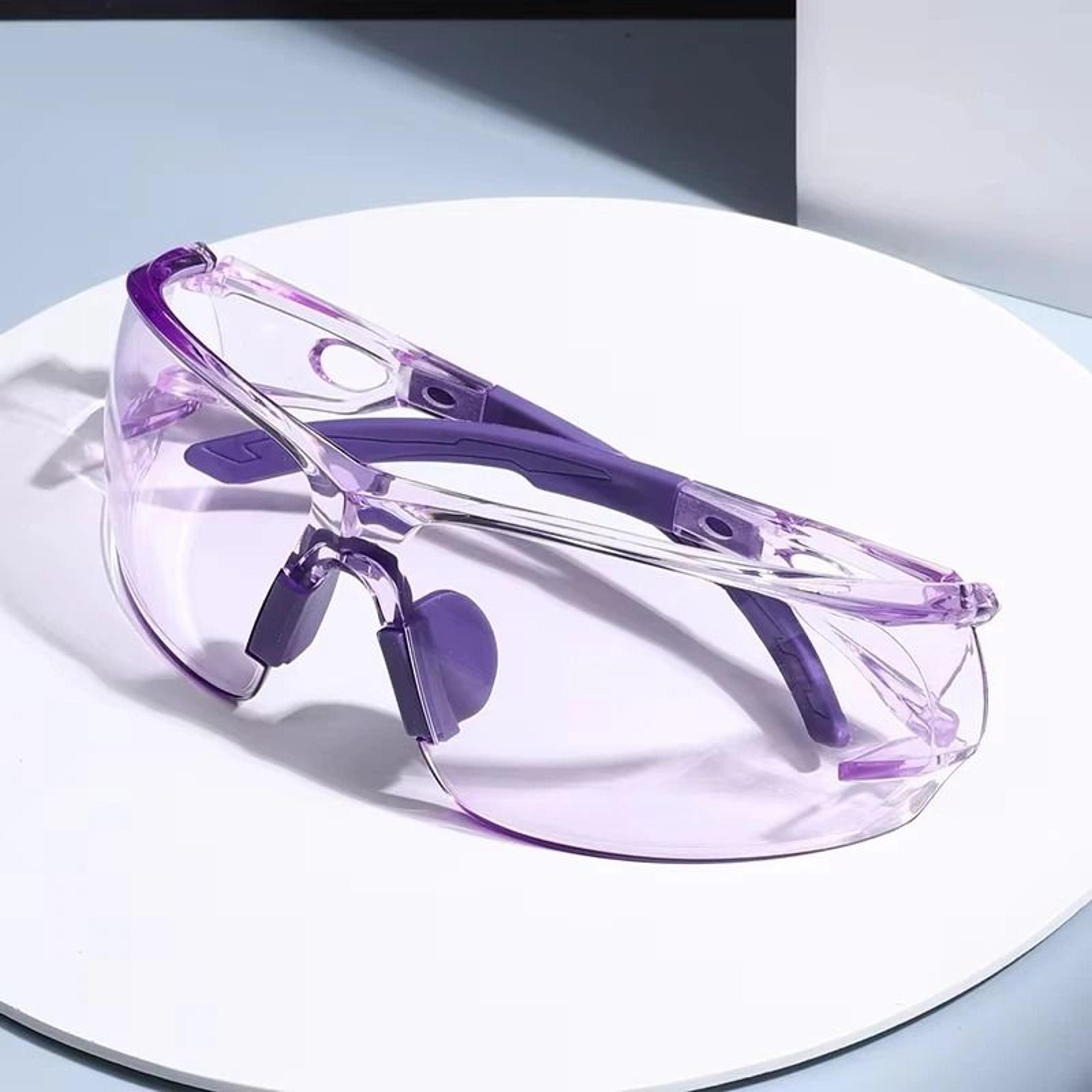 transparent colorful anti-fog safety glasses and protective work goggles