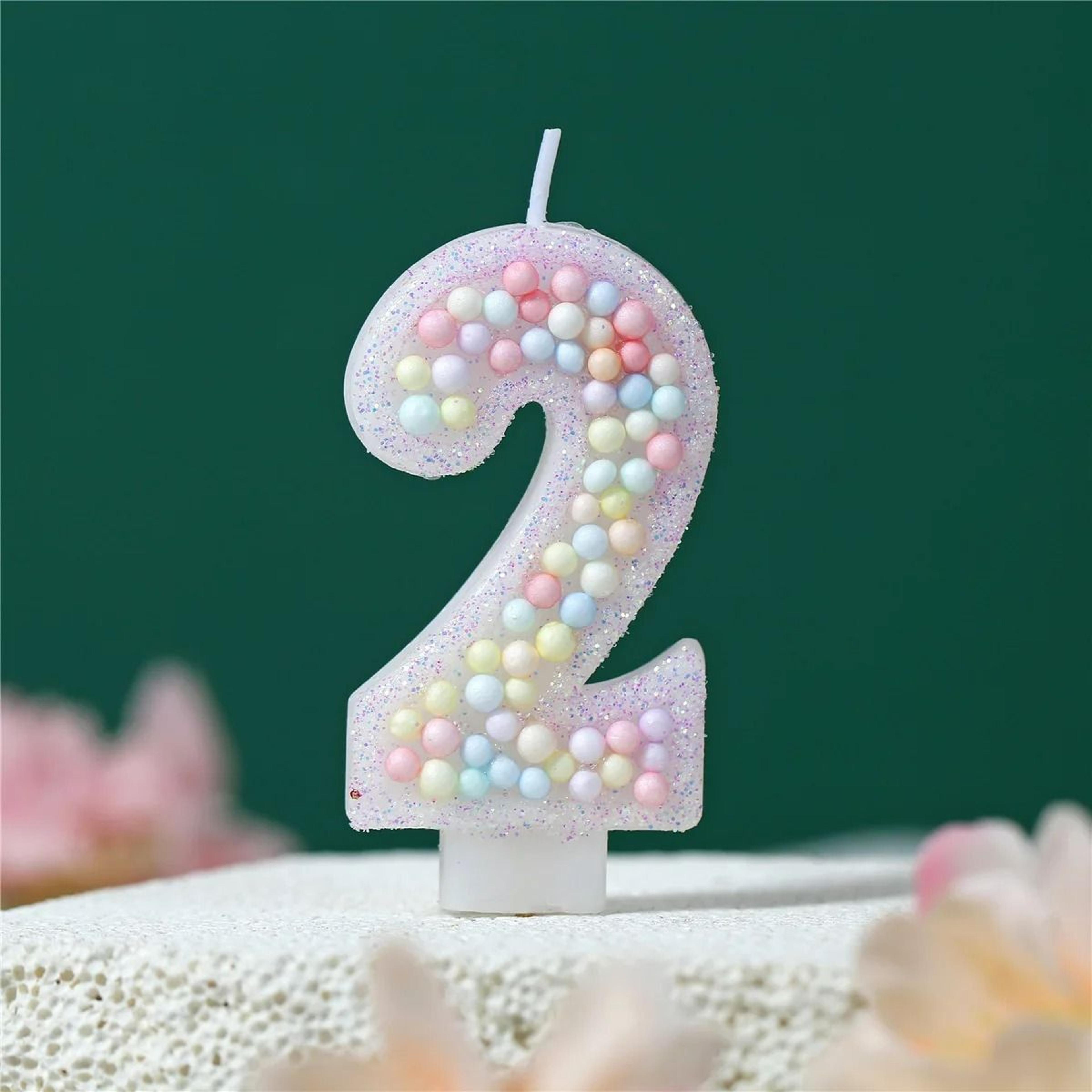 White And Pink Macaron Birthday Candles With Axolotl Cake Topper Accent 18
