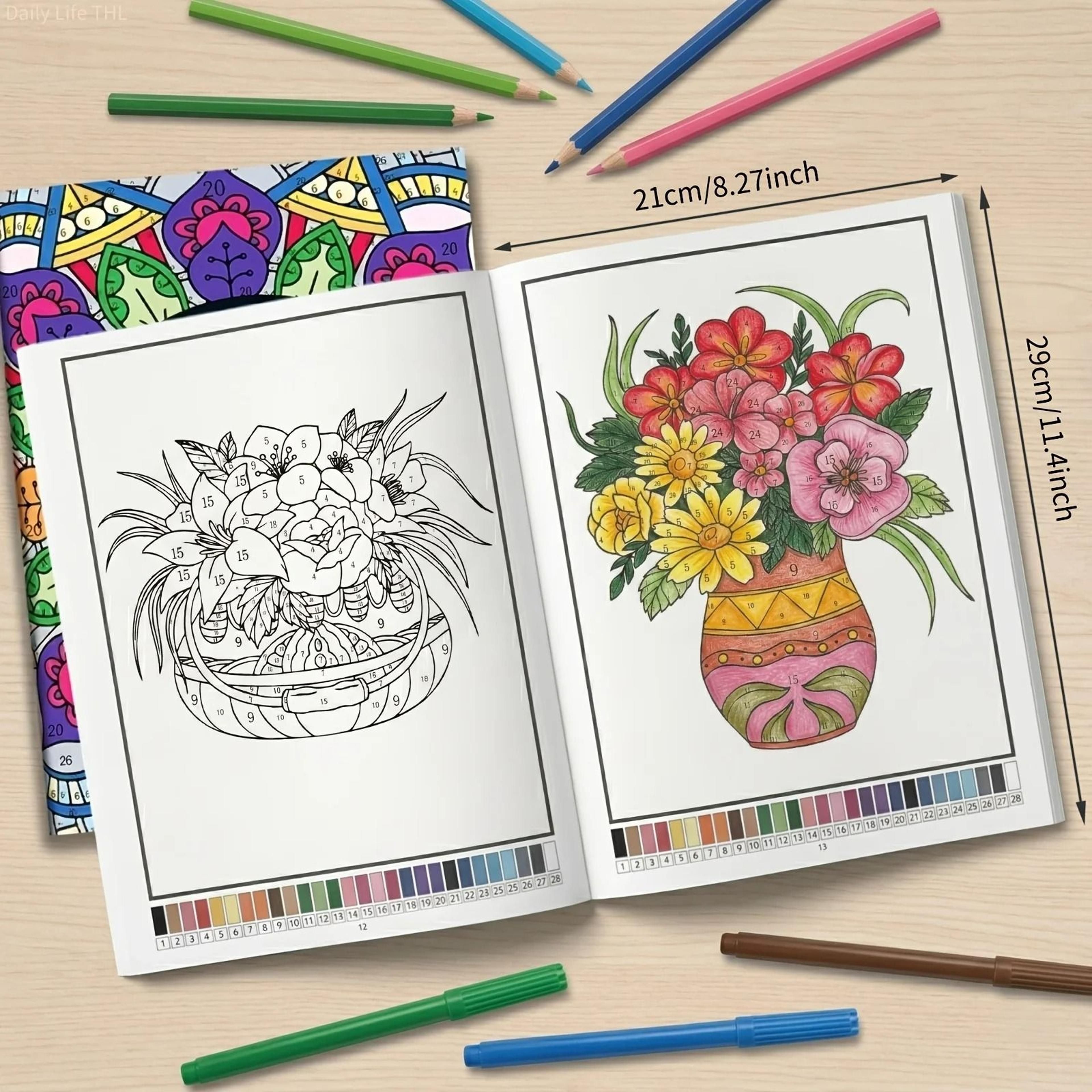 32Theme Color By Number Coloring Book And Creative Art Painting Pad 3