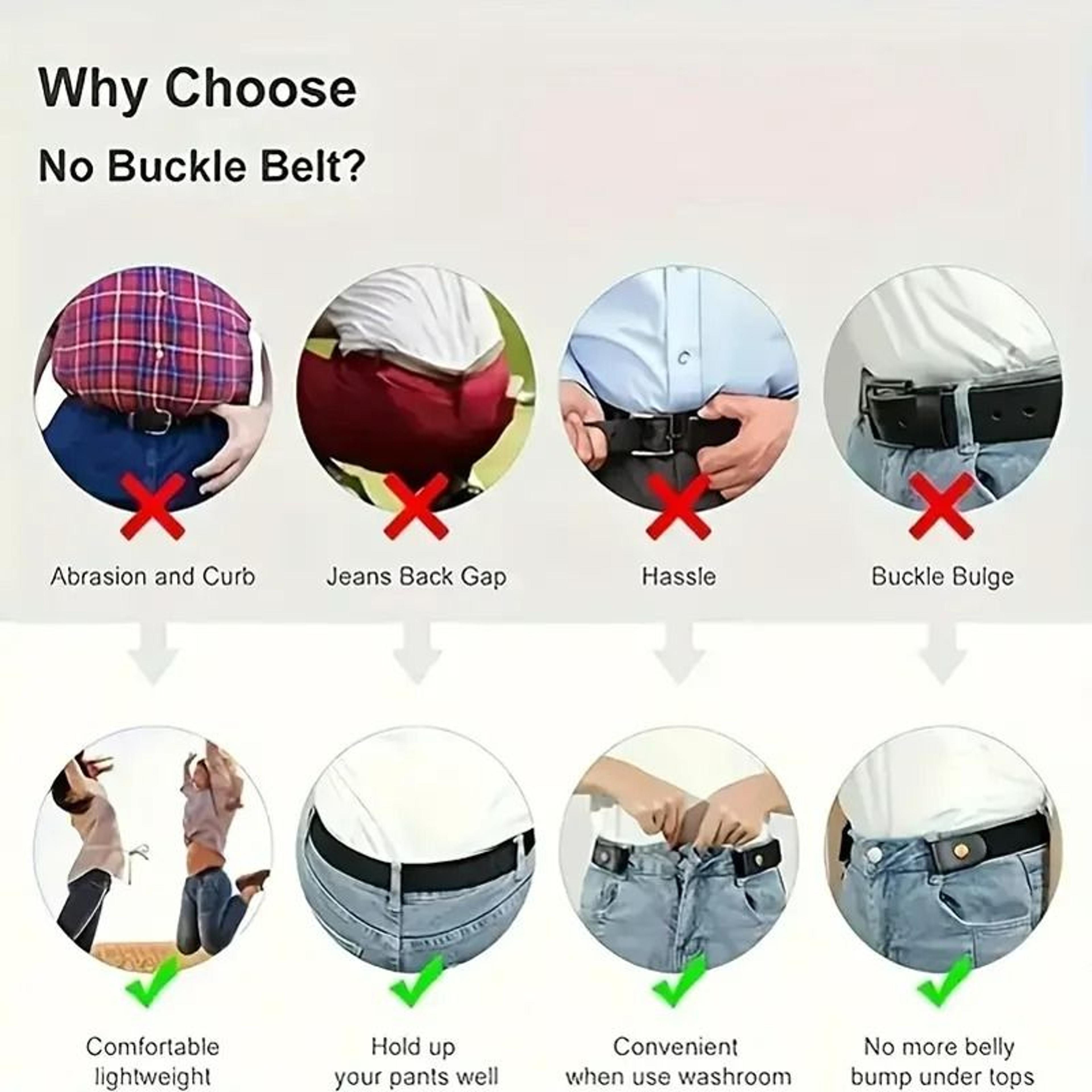 1Piece Traceless Invisible Elastic BuckleFree Belt For Jeans And Pants 3