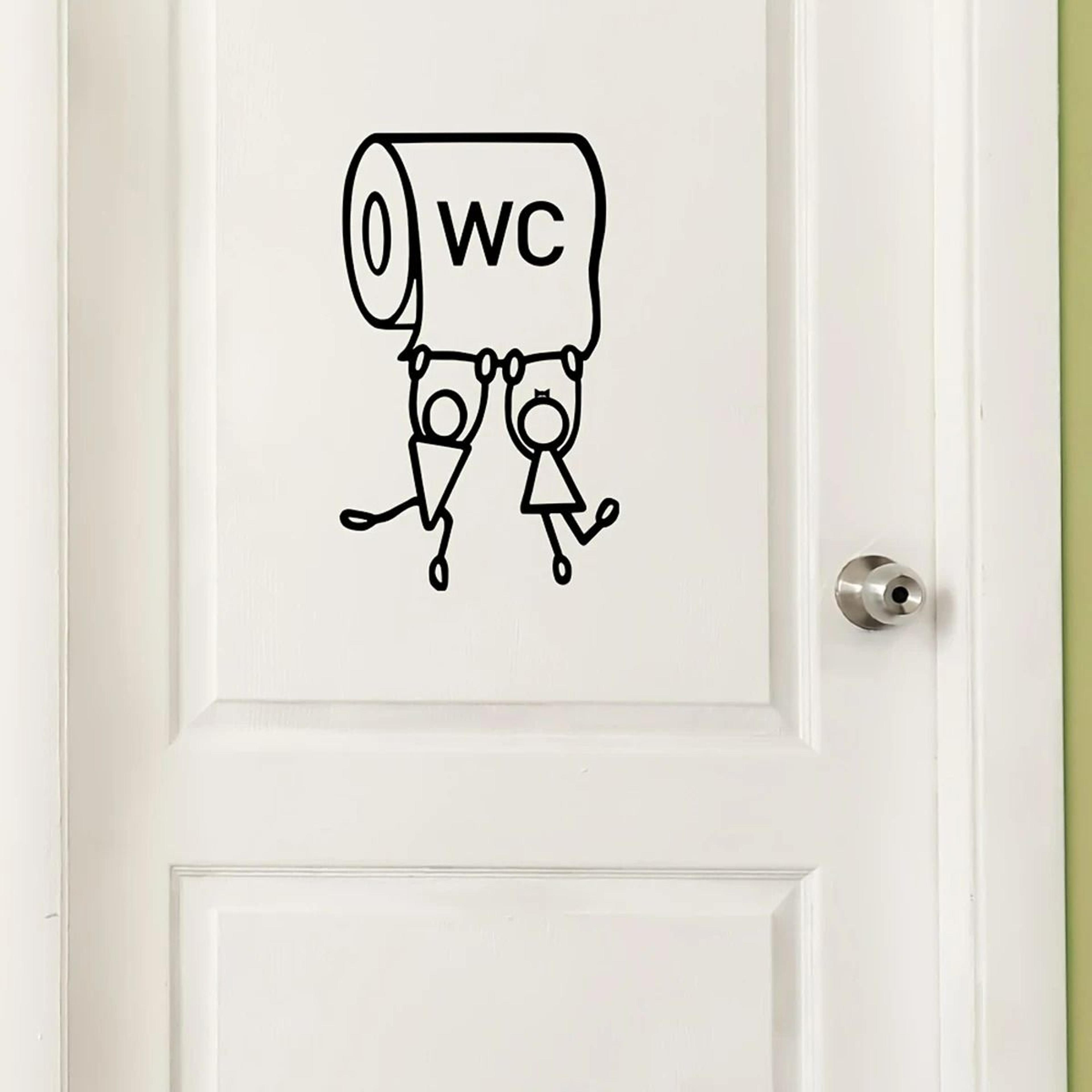 Cartoon WC Humorous Toilet Wall Art Sticker And Bathroom Decor Decal 5
