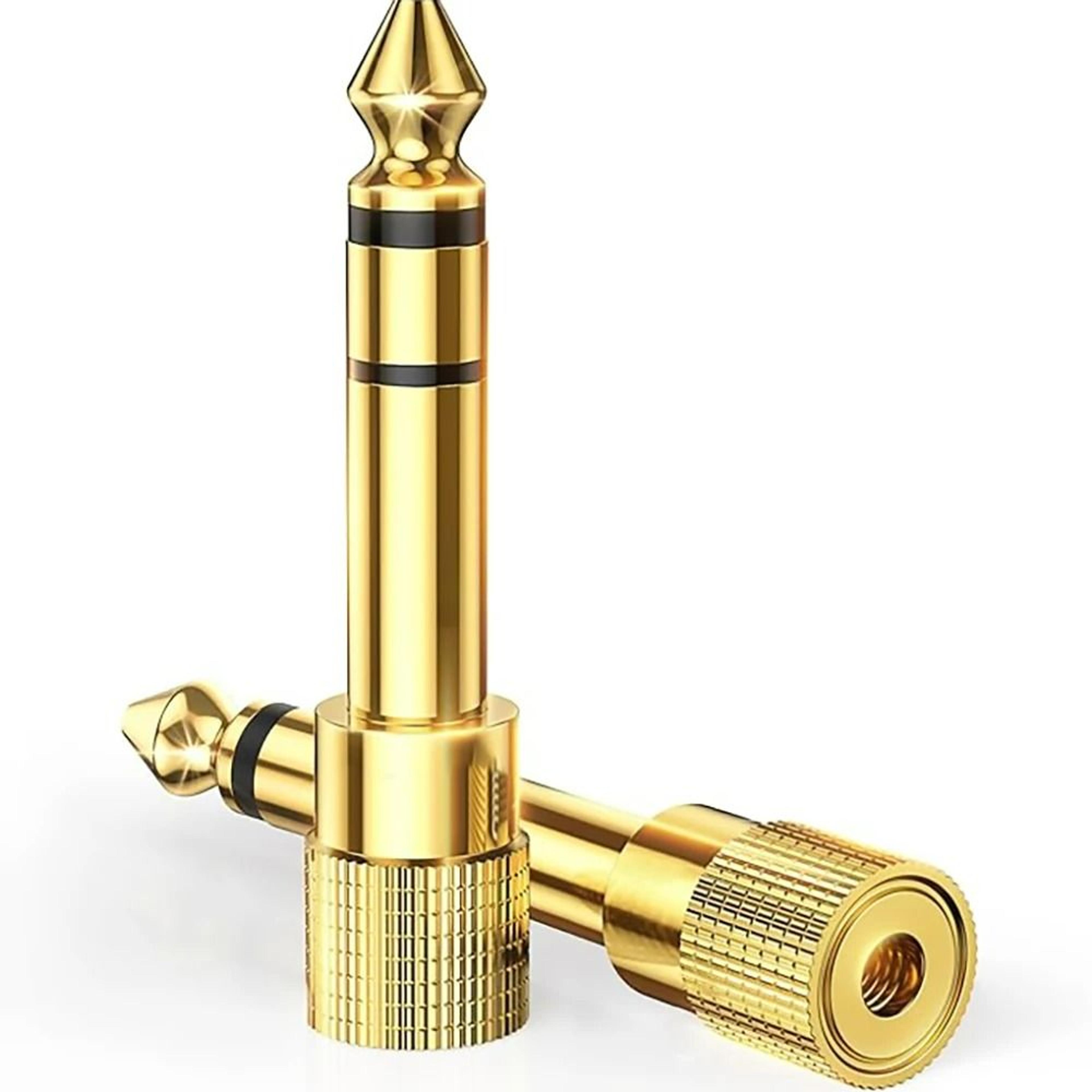6.35mm (1/4 inch) male to 3.5mm (1/8 inch) female stereo audio adapter set