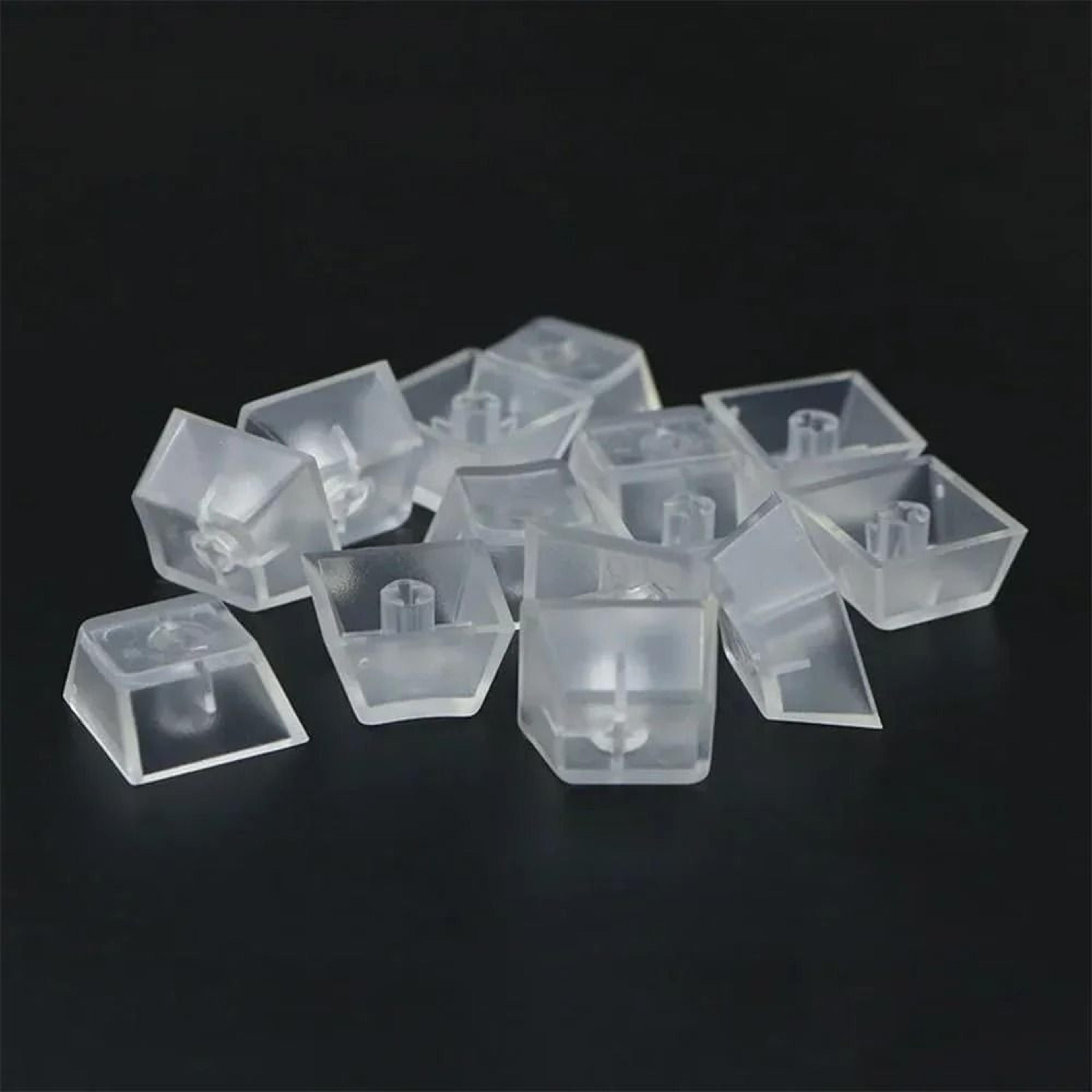 10-piece blank frosted transparent 1u r4 keycaps for mx switch mechanical keyboards