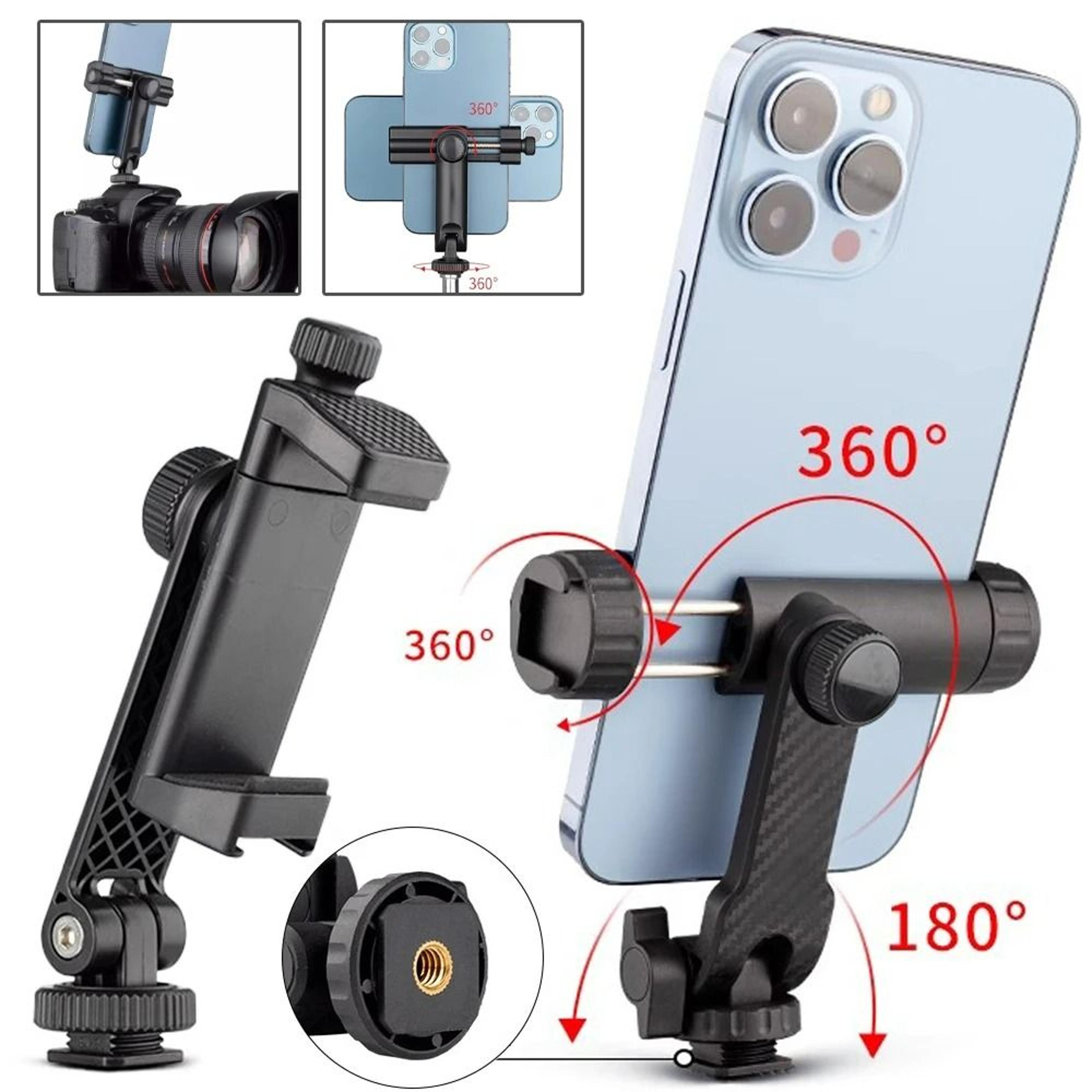 Universal Phone Tripod Mount Adapter With Adjustable Clamp Holder For Tripods  Selfie Sticks 1