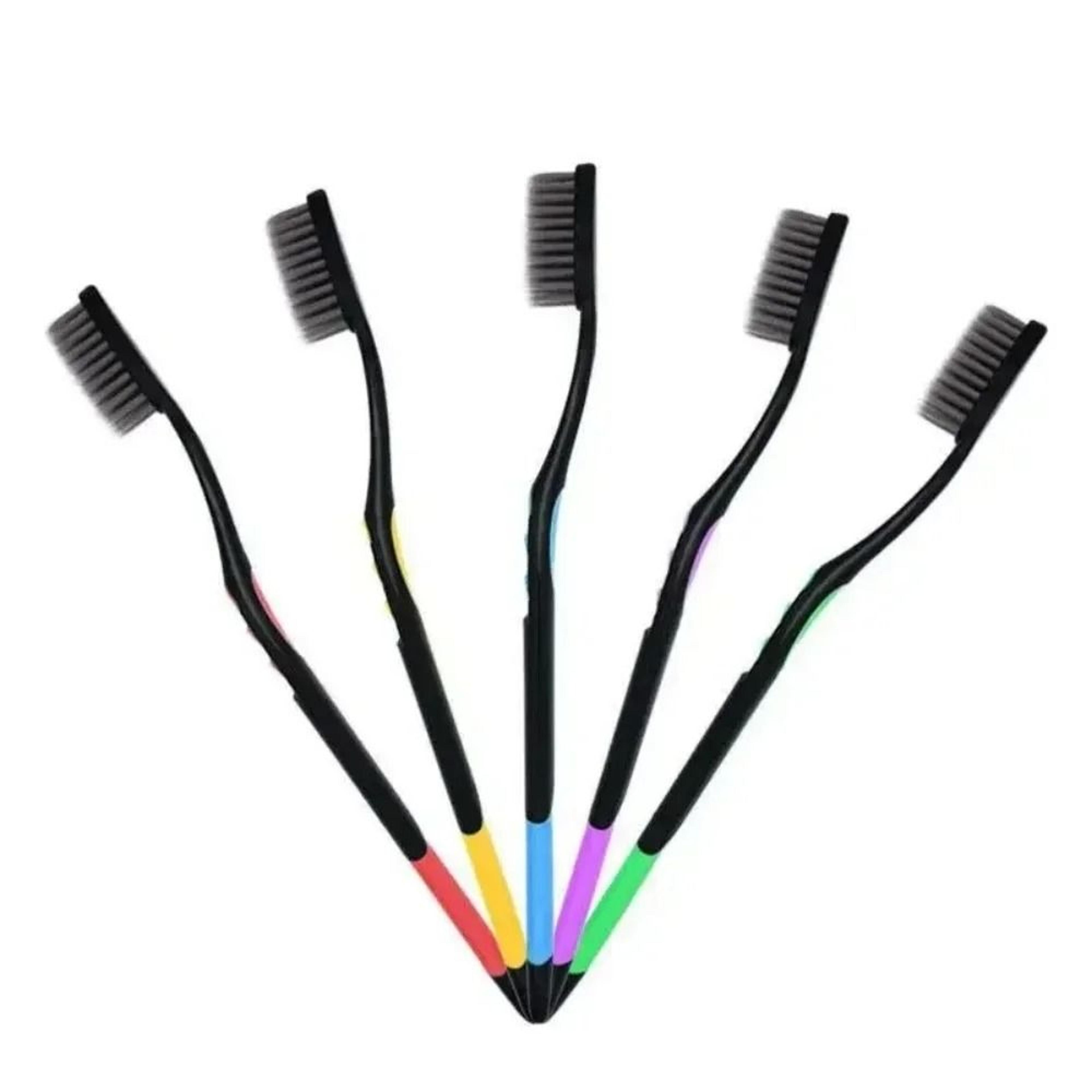 10Piece Family Pack Bamboo Charcoal Soft Bristle Toothbrushes For Travel  Daily Care 2