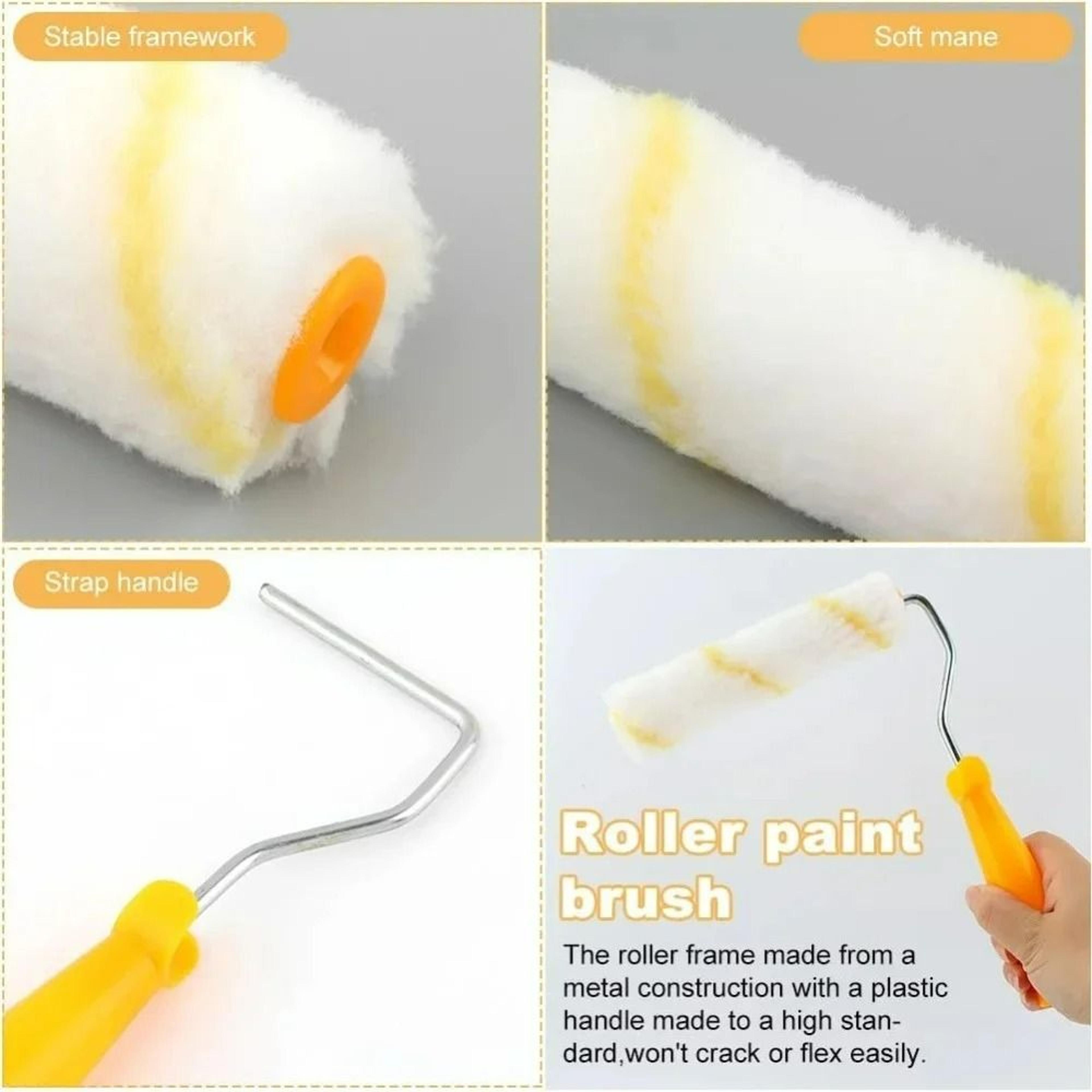 Mini Paint Roller Set With 10 Microfiber Covers  Ergonomic Plastic Handle 3