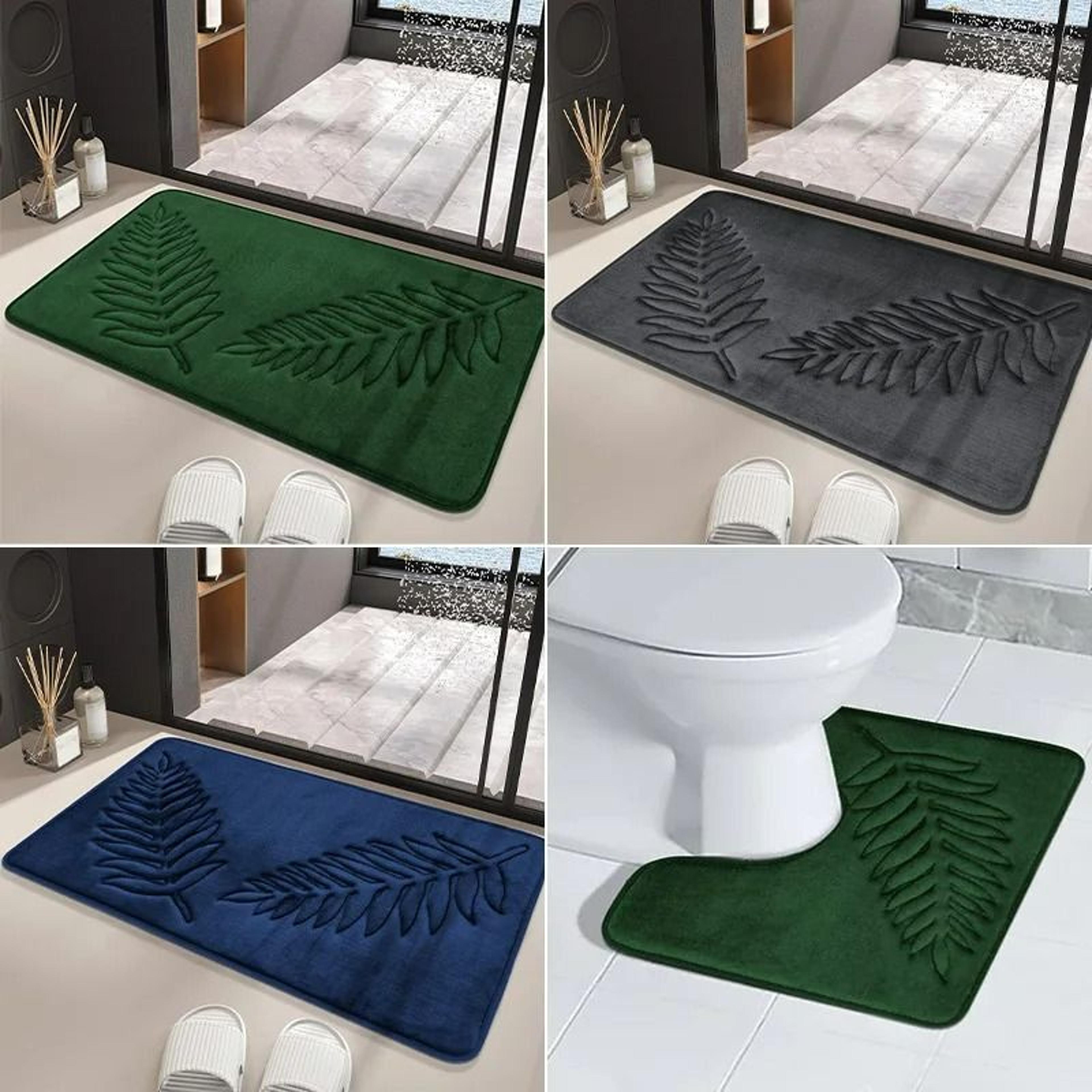 3PCS Set Nonslip Soft Quick Dry Bathroom Rugs Water Absorption Bath Mat 3