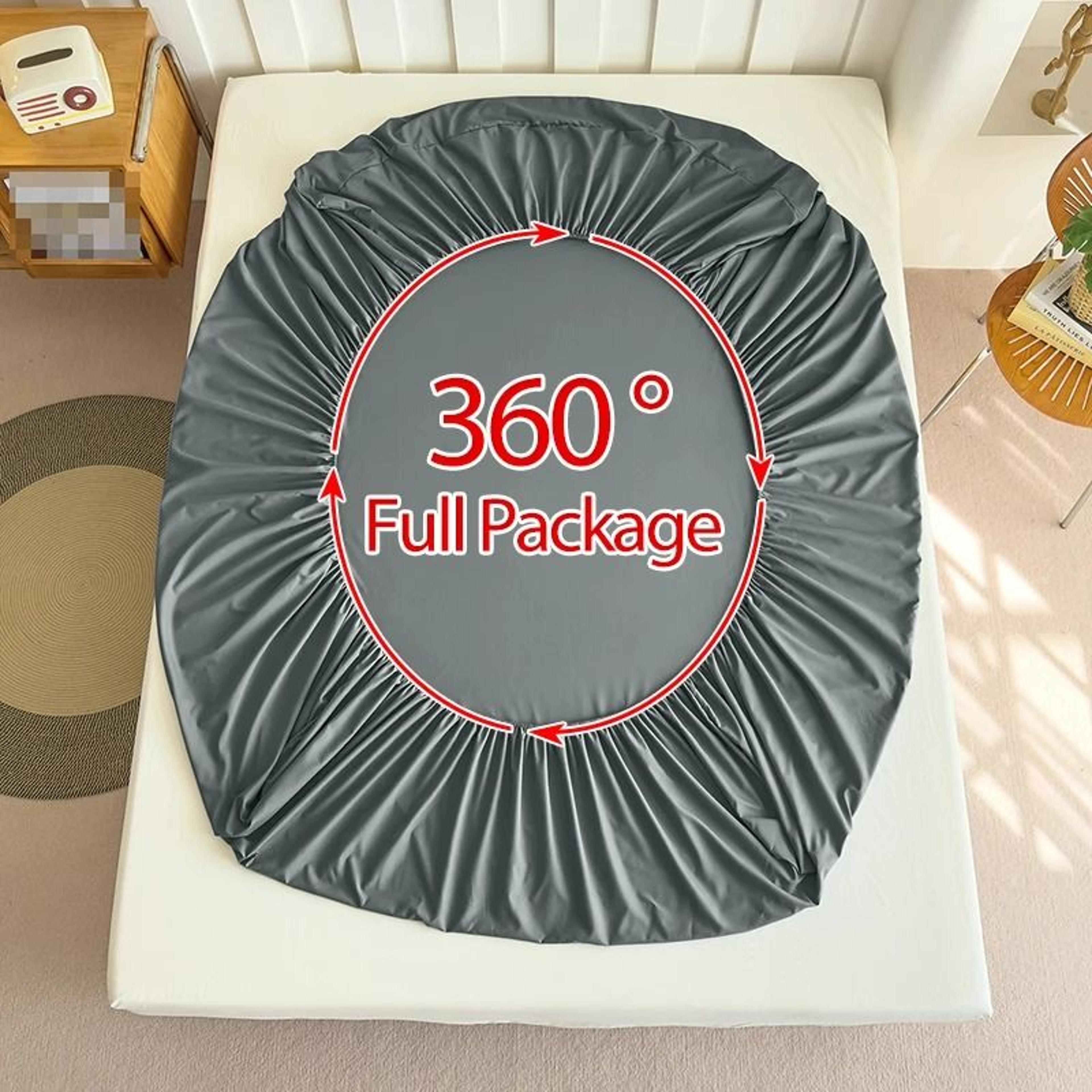 High Quality Solid Color Elastic Fitted Sheet Bed Mattress Cover 3