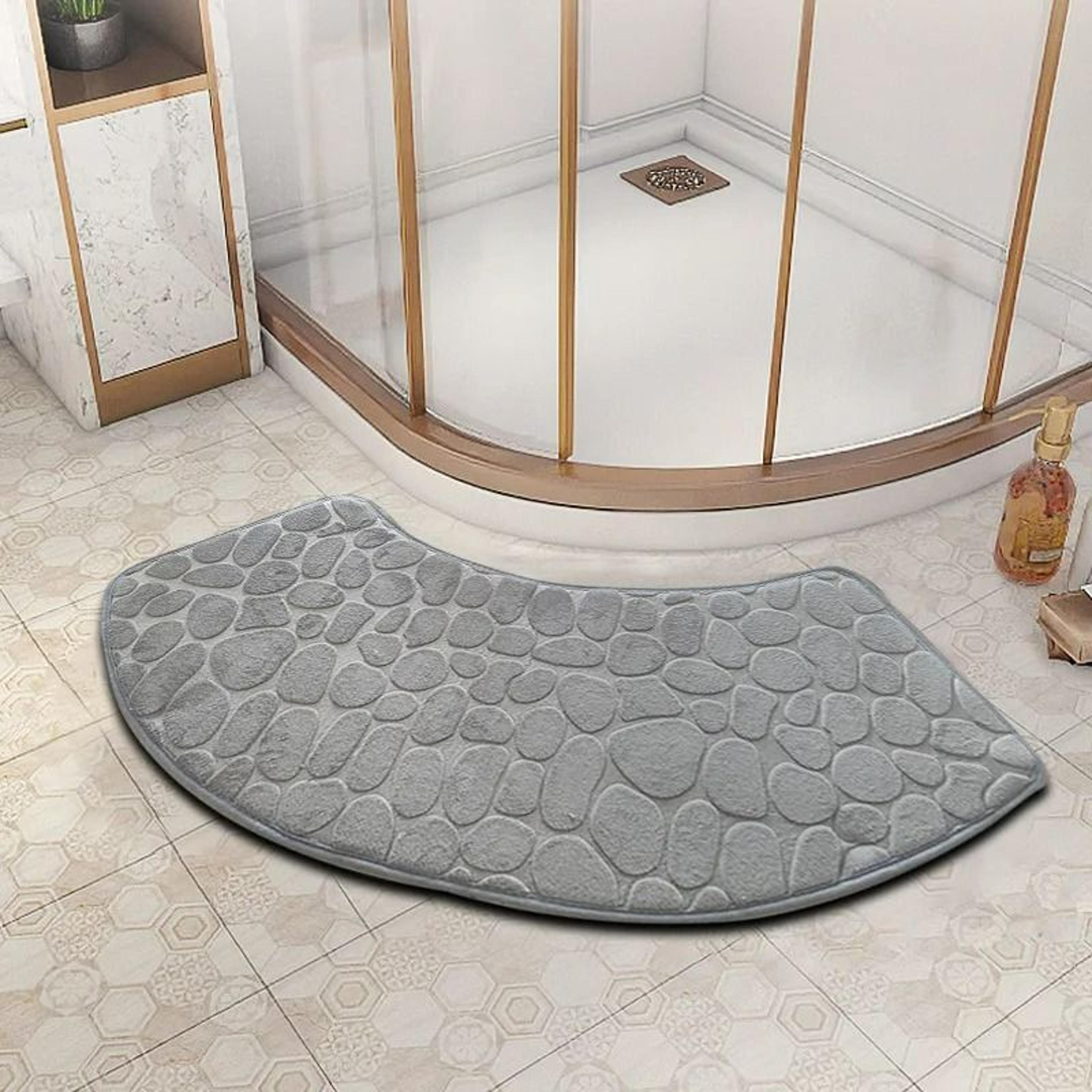 3D Cobblestone Embossed NonSlip Bathroom Velvet Mat Absorbent Doormat 12