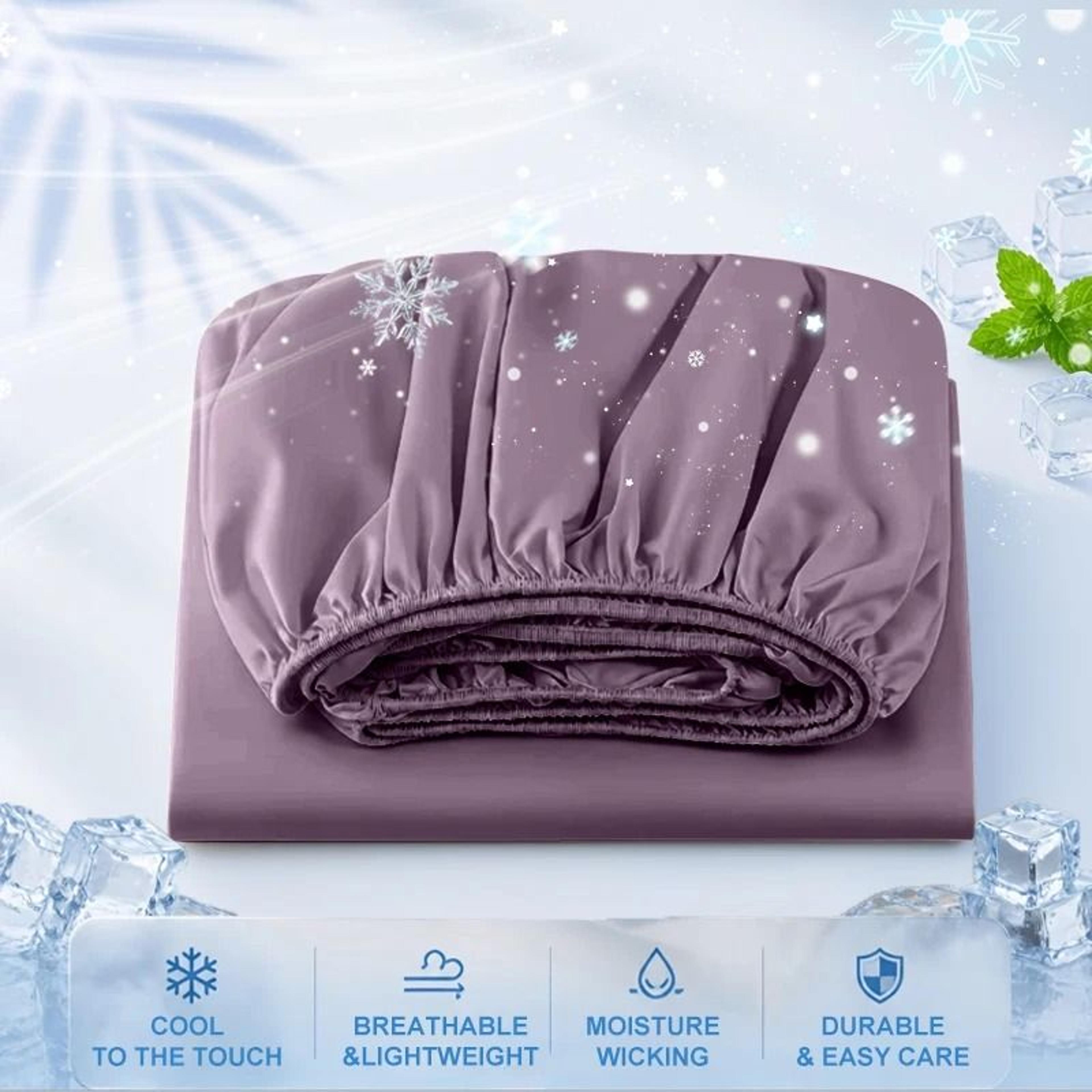 summer cooling breathable fitted sheet with elastic band