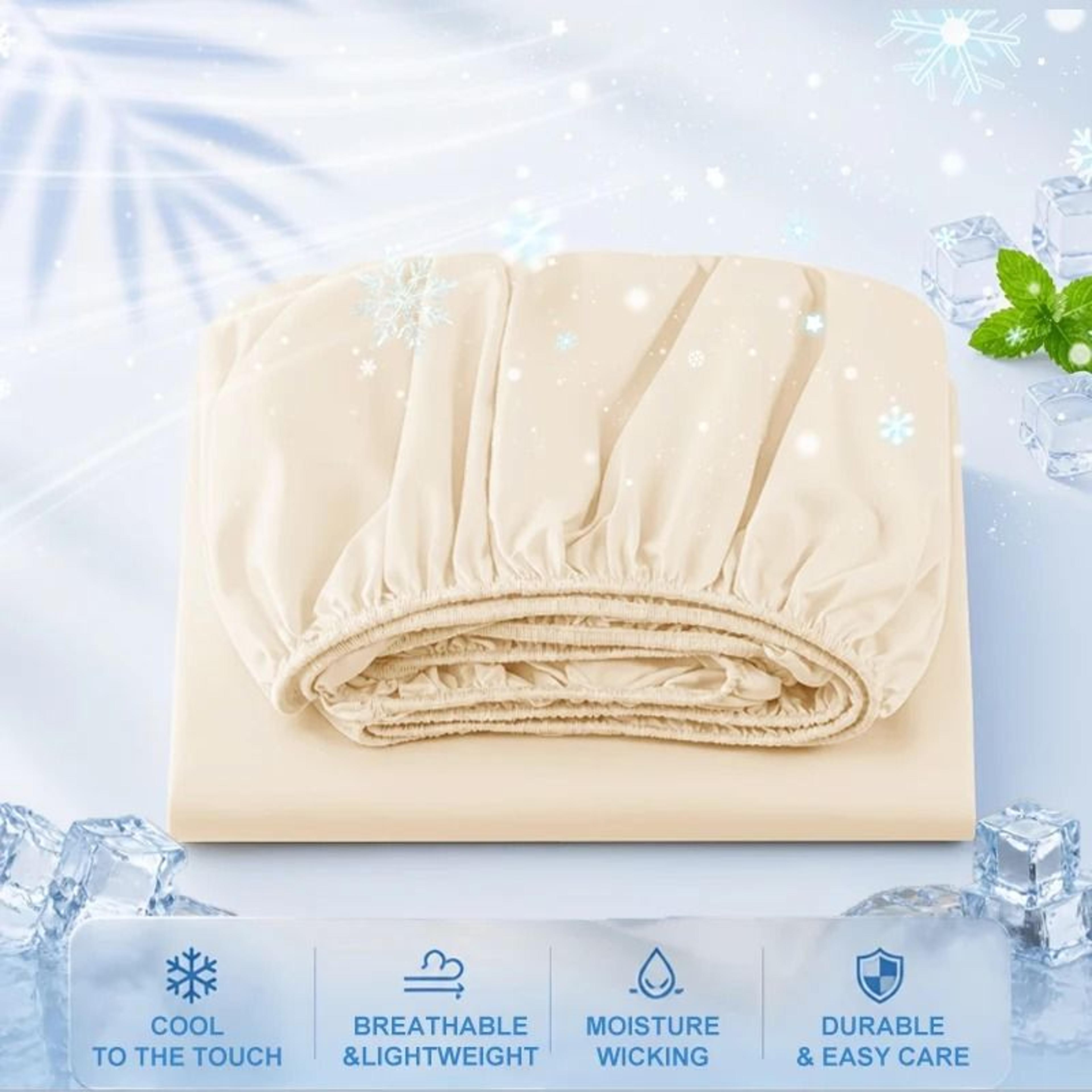 Summer Cooling Breathable Fitted Sheet With Elastic Band 11