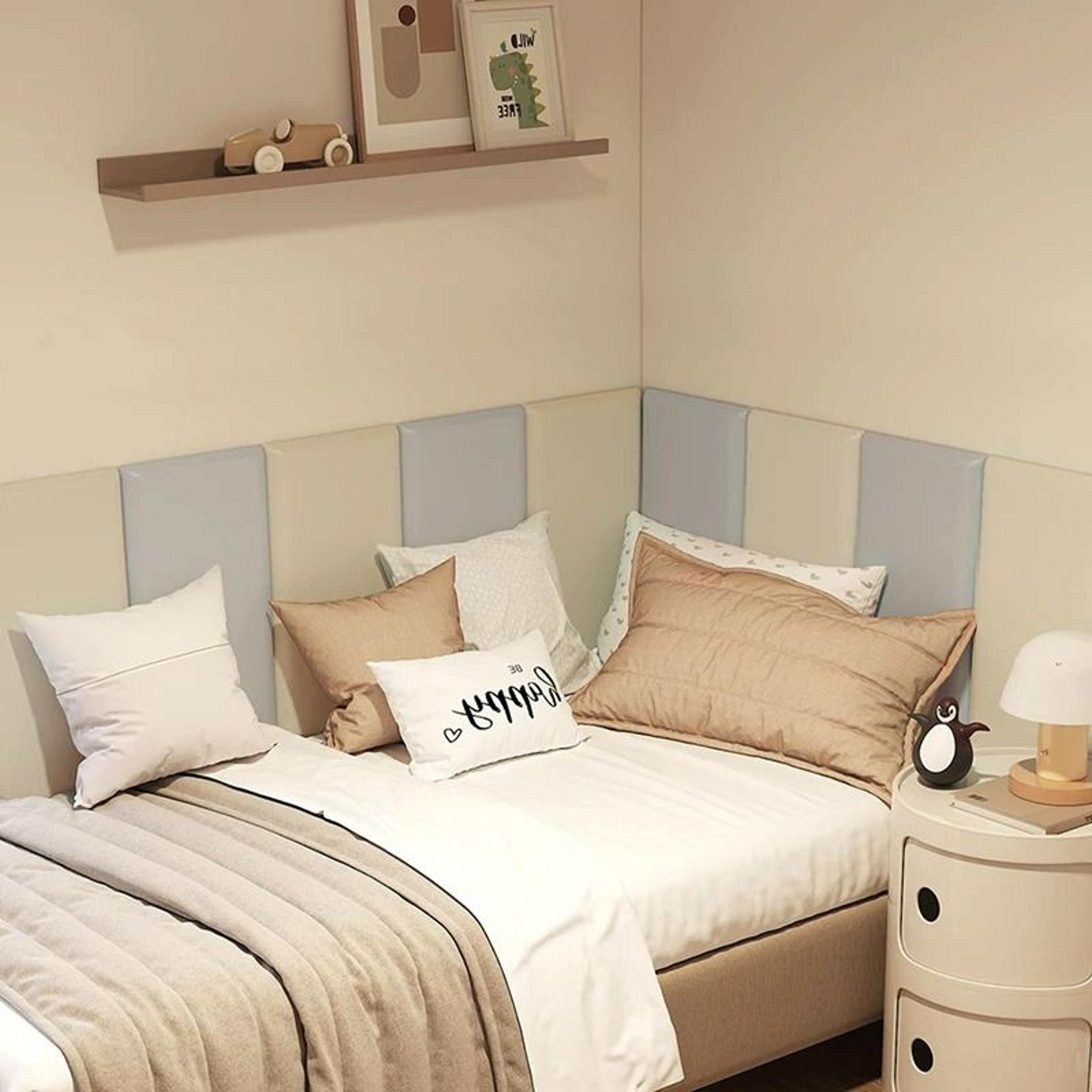 5PCS Set 3D Leather Wall Panels Peel And Stick Headboard Stickers 6