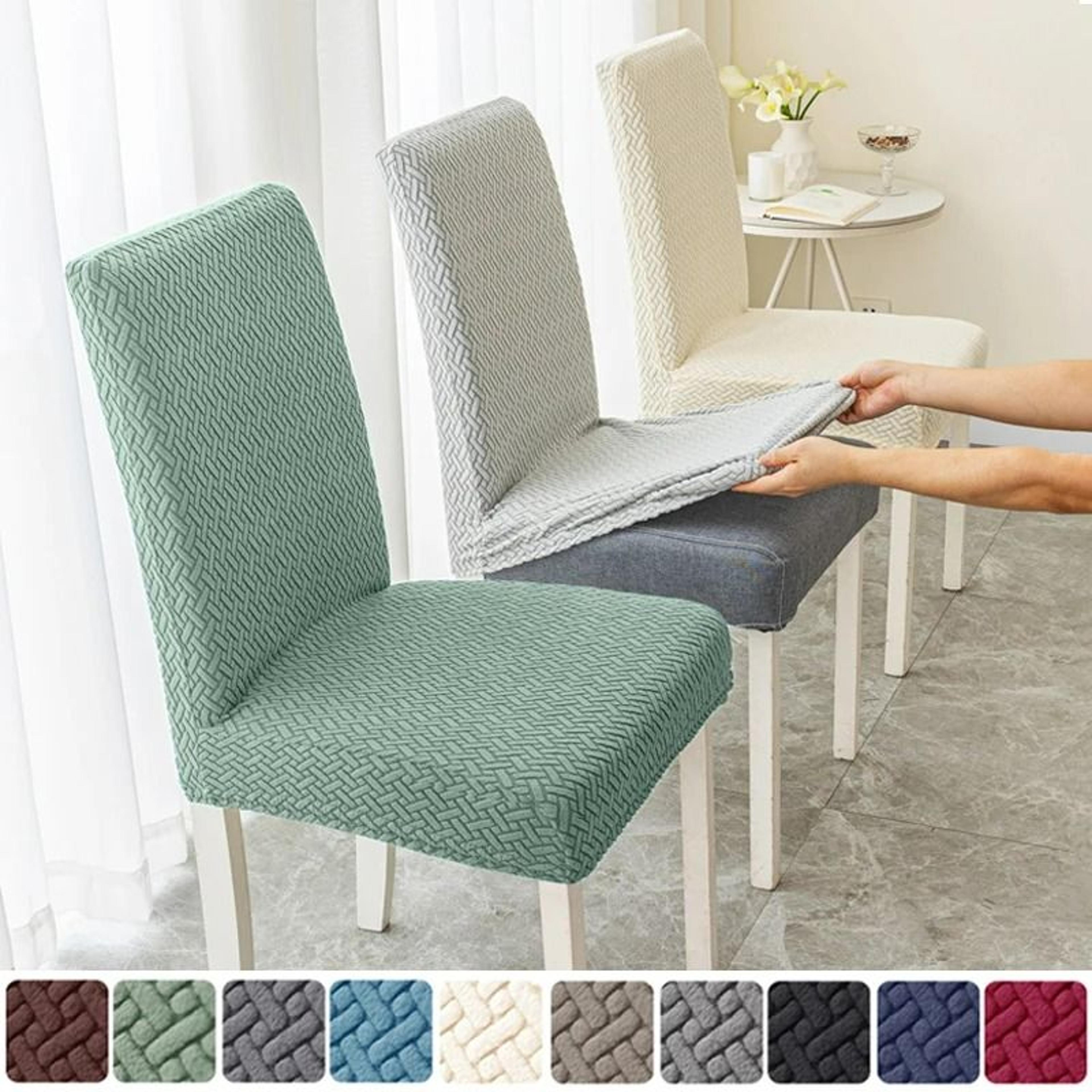elastic thick jacquard dining chair cover stretch kitchen slipcover