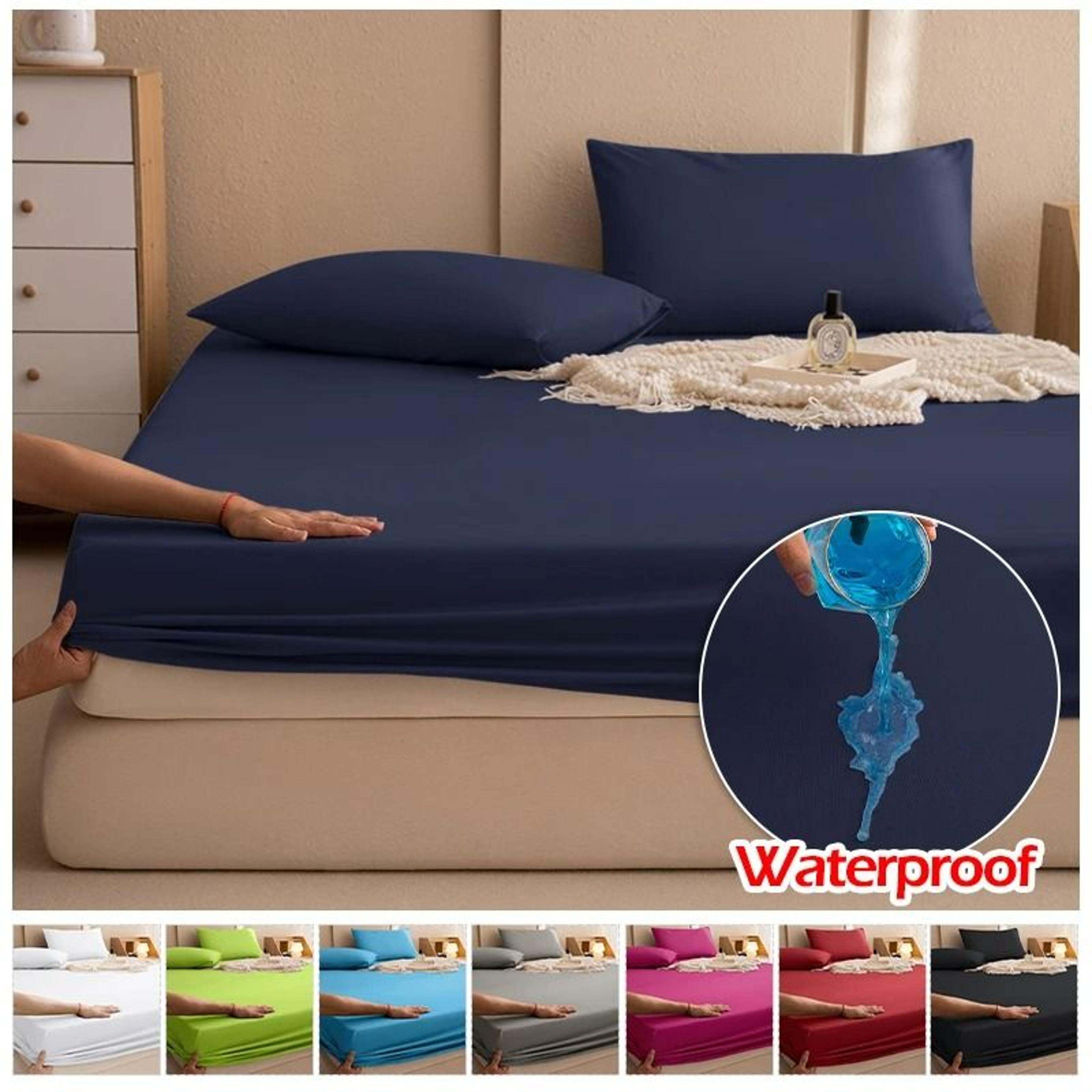 100 Waterproof Mattress Cover Elastic Fitted Sheet Protector 1