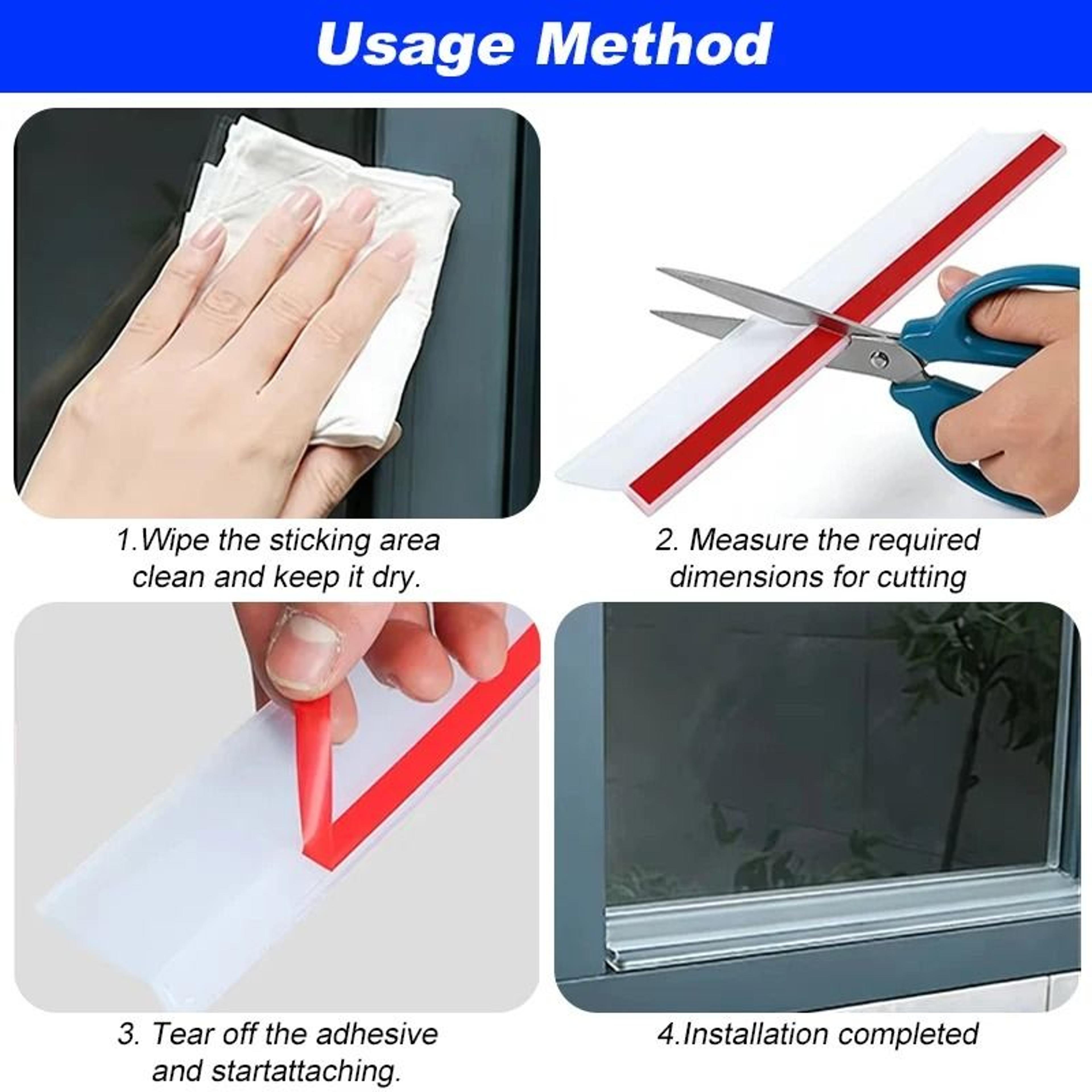 Transparent Window Water Blocking Bar SelfAdhesive Sealing Strip 5