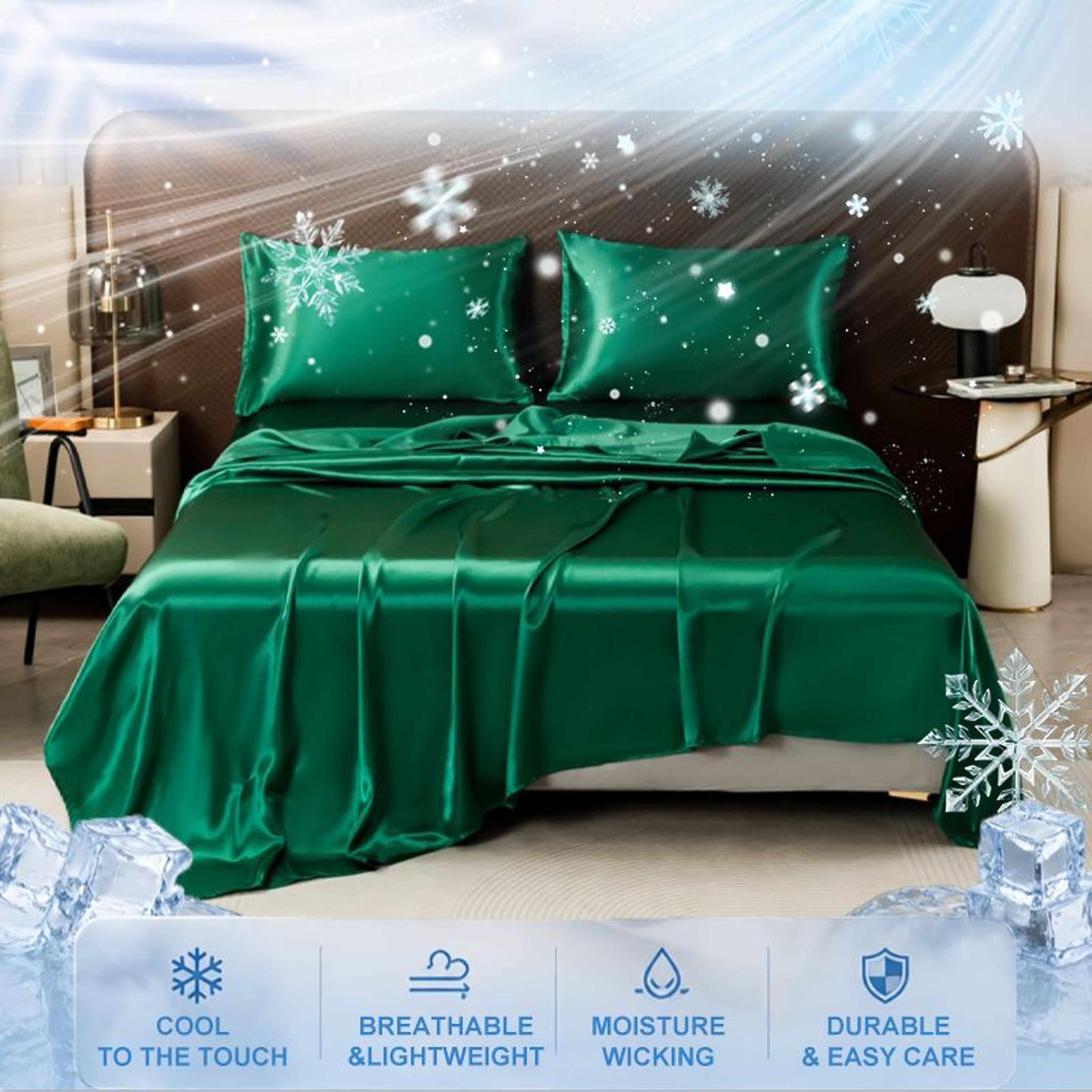 Summer Cooling Satin Ice Silk Flat Bedsheet 9