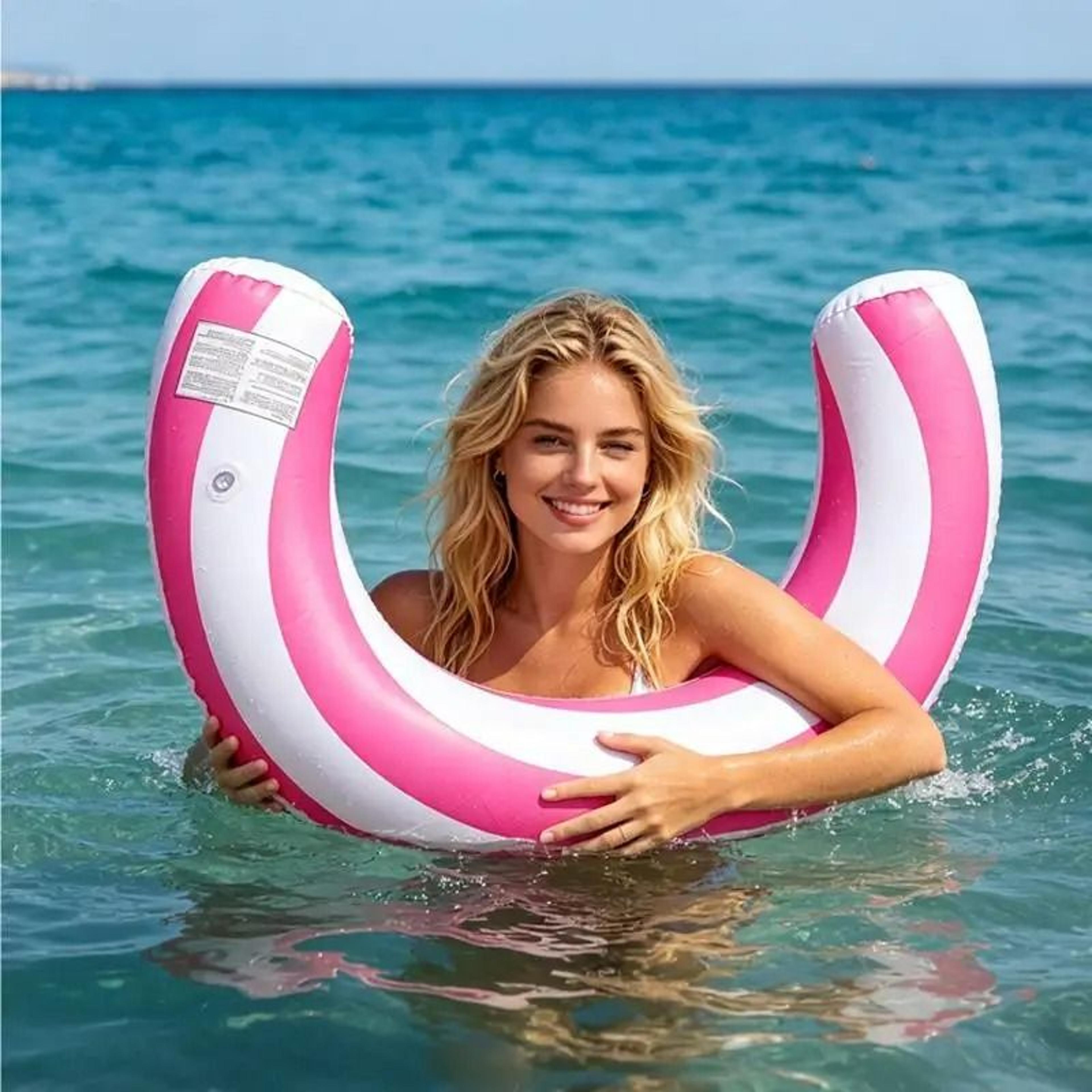 Summer Striped UShaped Inflatable Swimming Pool Ring 4