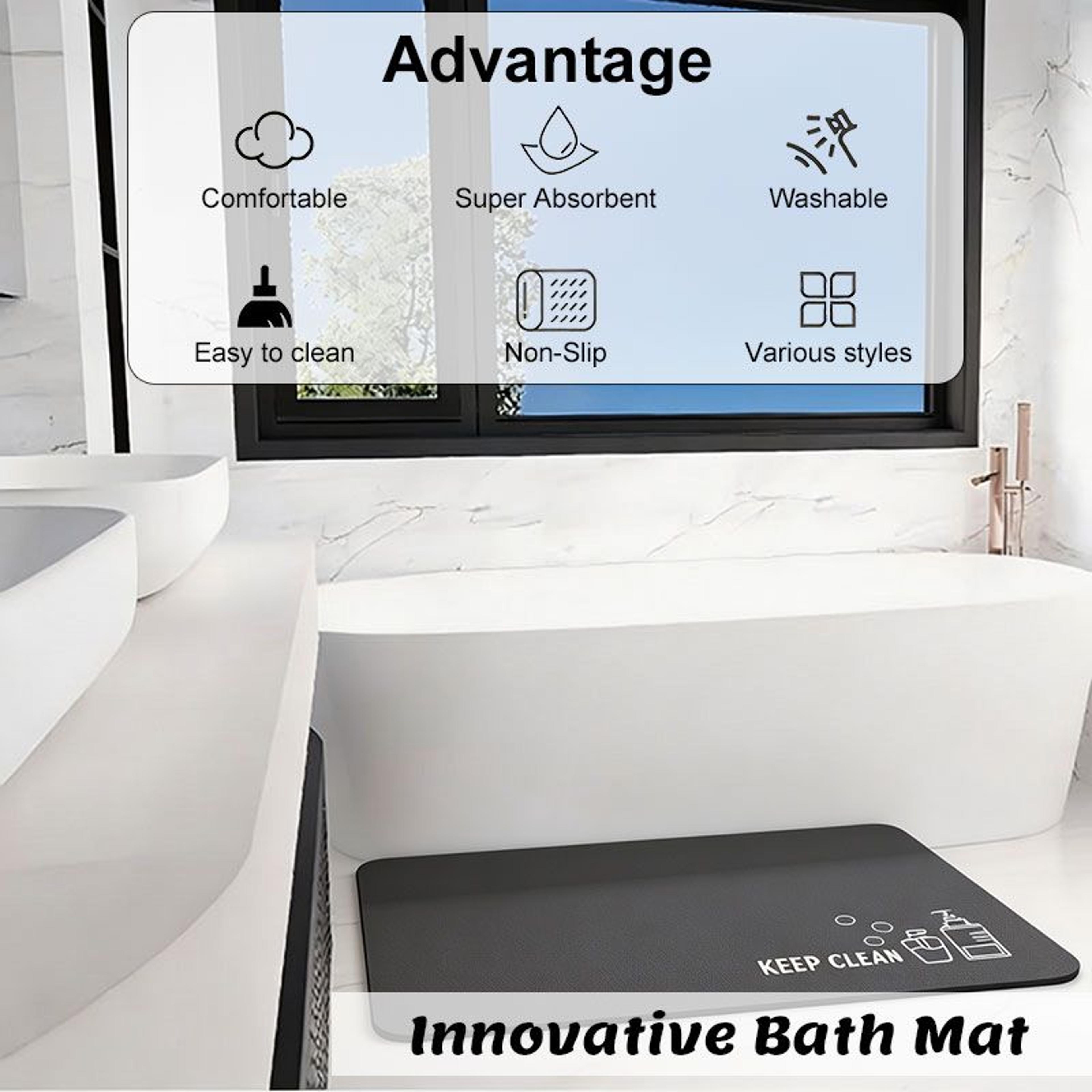 FastDrying Diatomite Absorbent NonSlip Bathroom Mat 6