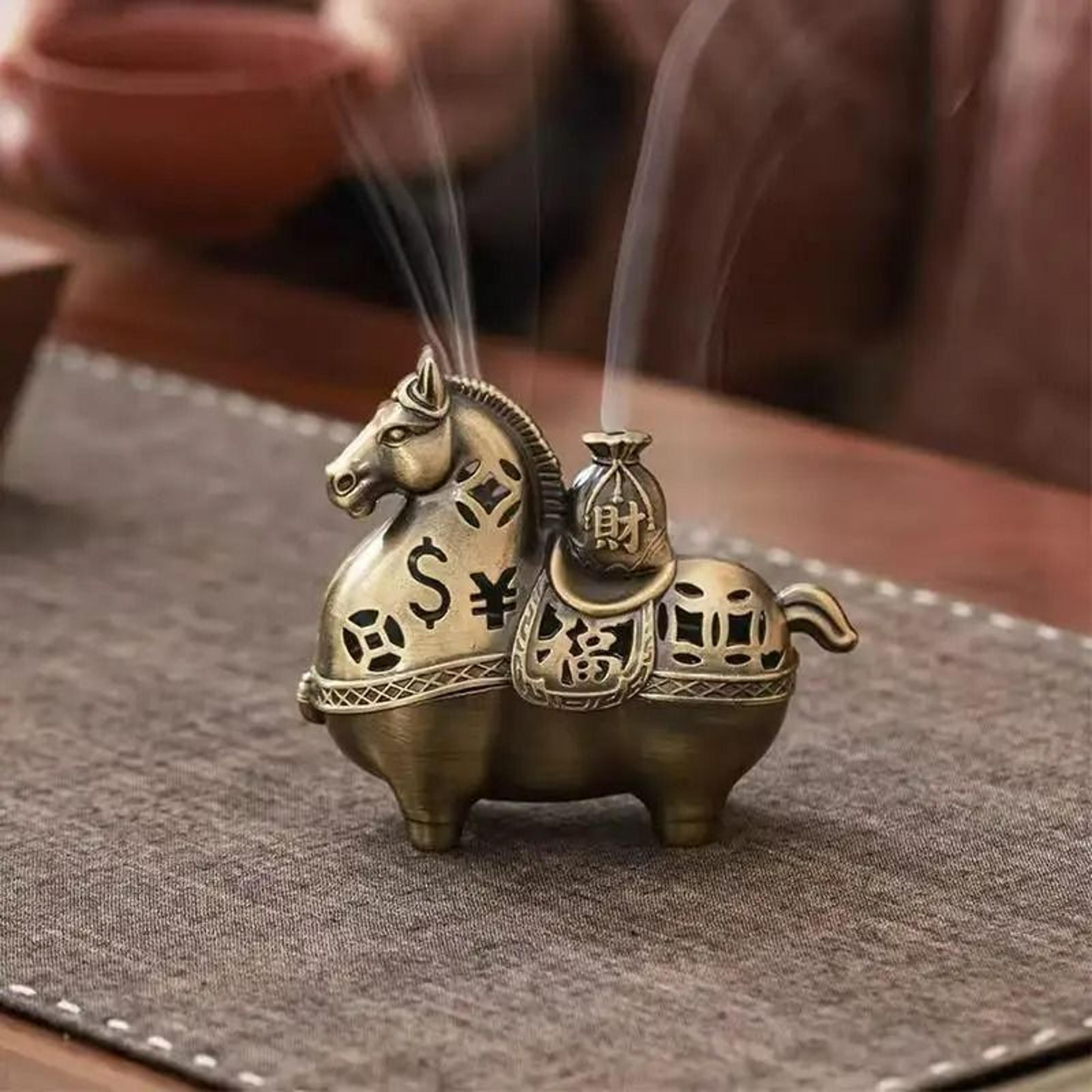 Mini Alloy Fat Horse Incense Burner 4