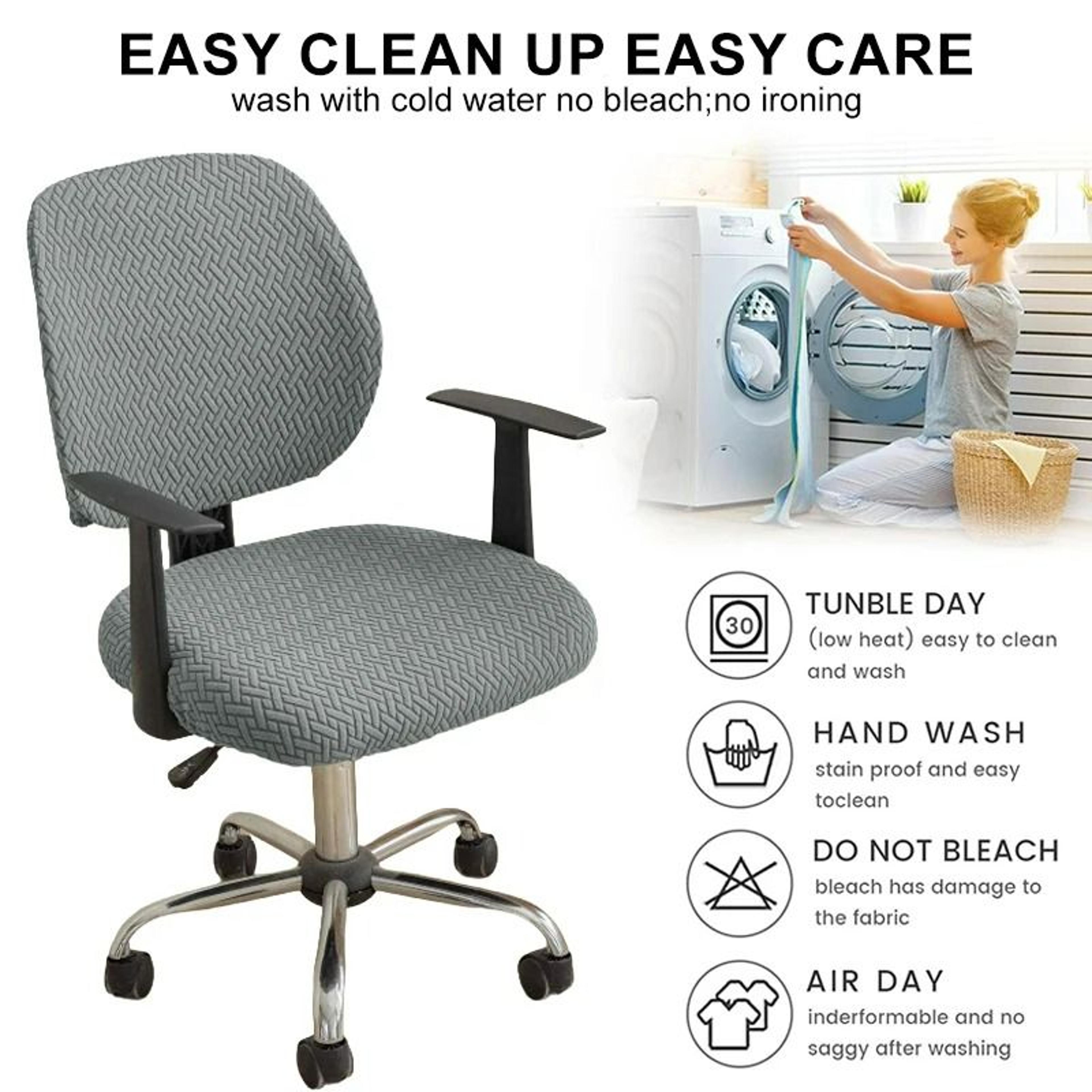 2Piece Split Grid Office Chair Cover Set 5