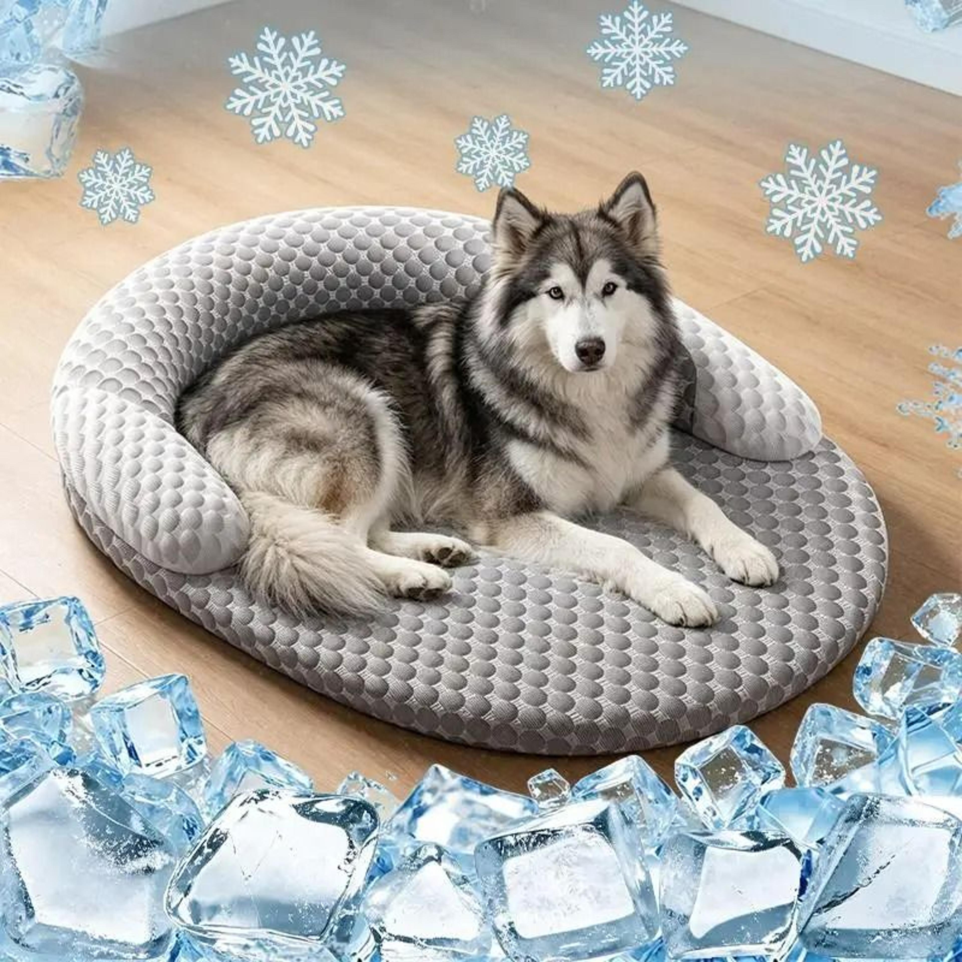 Summer Cooling Ice Silk Oval Pet Bed  Cushion 10