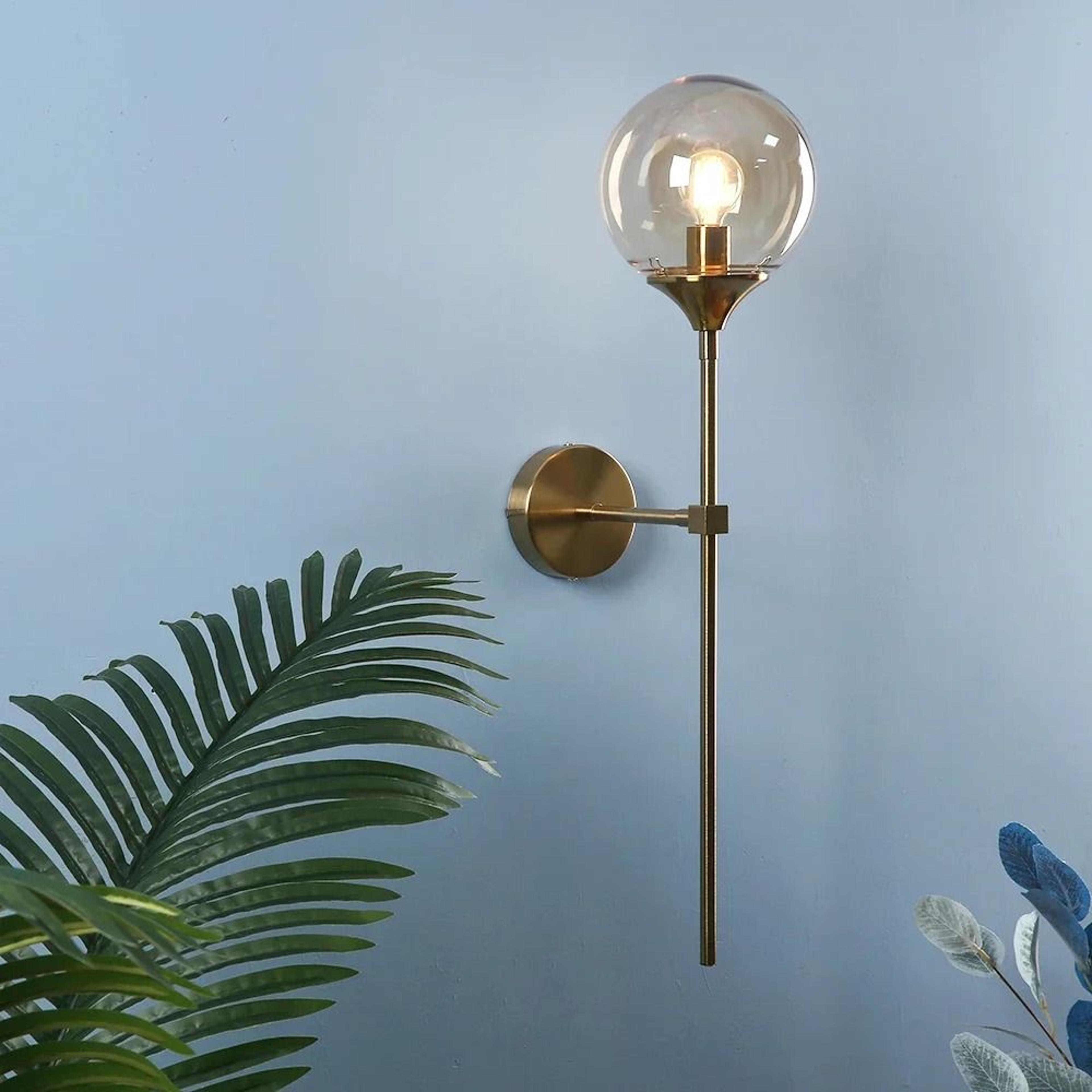 nordic modern gold glass led wall lamp