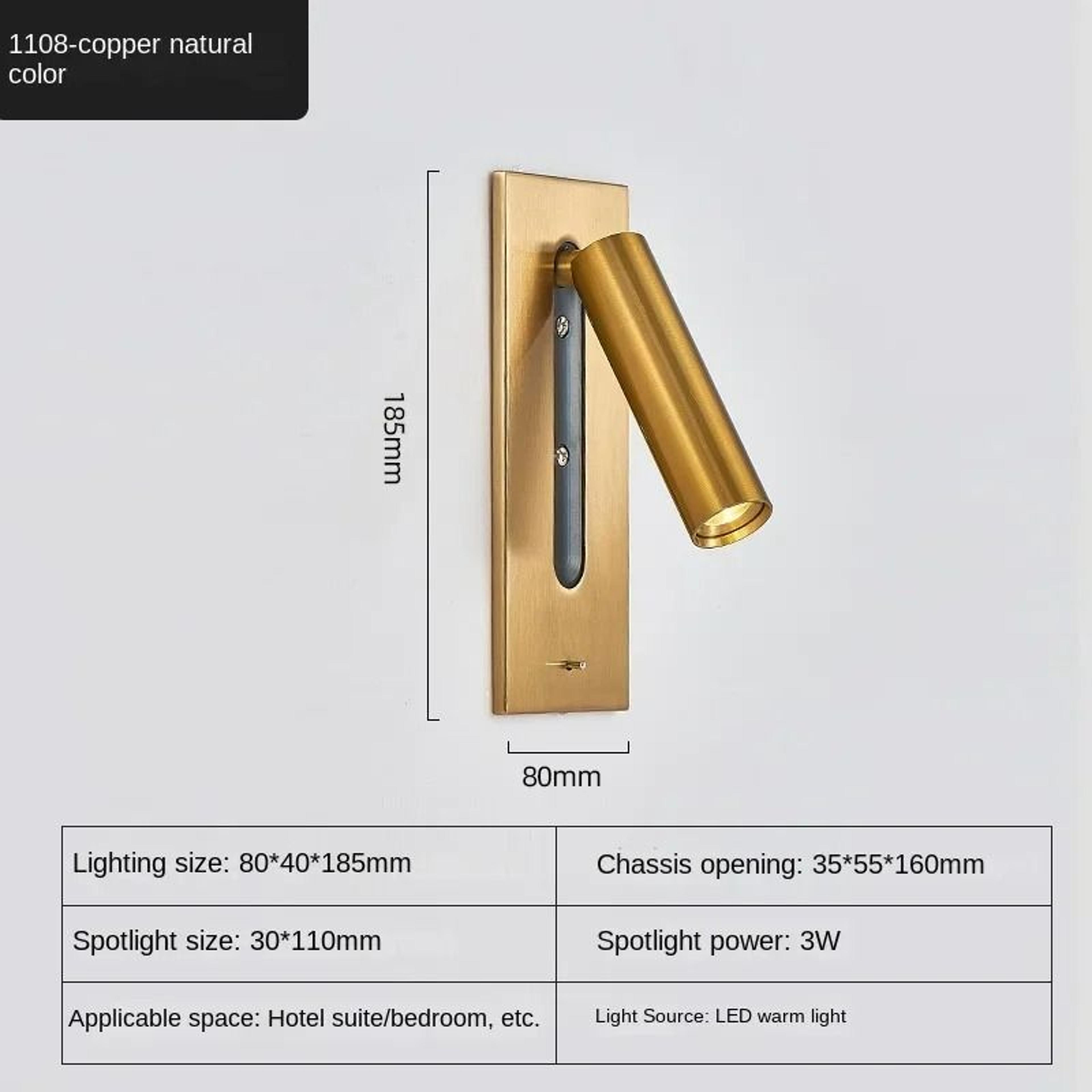 Modern Embedded LED Reading Wall Lamp With USB 9
