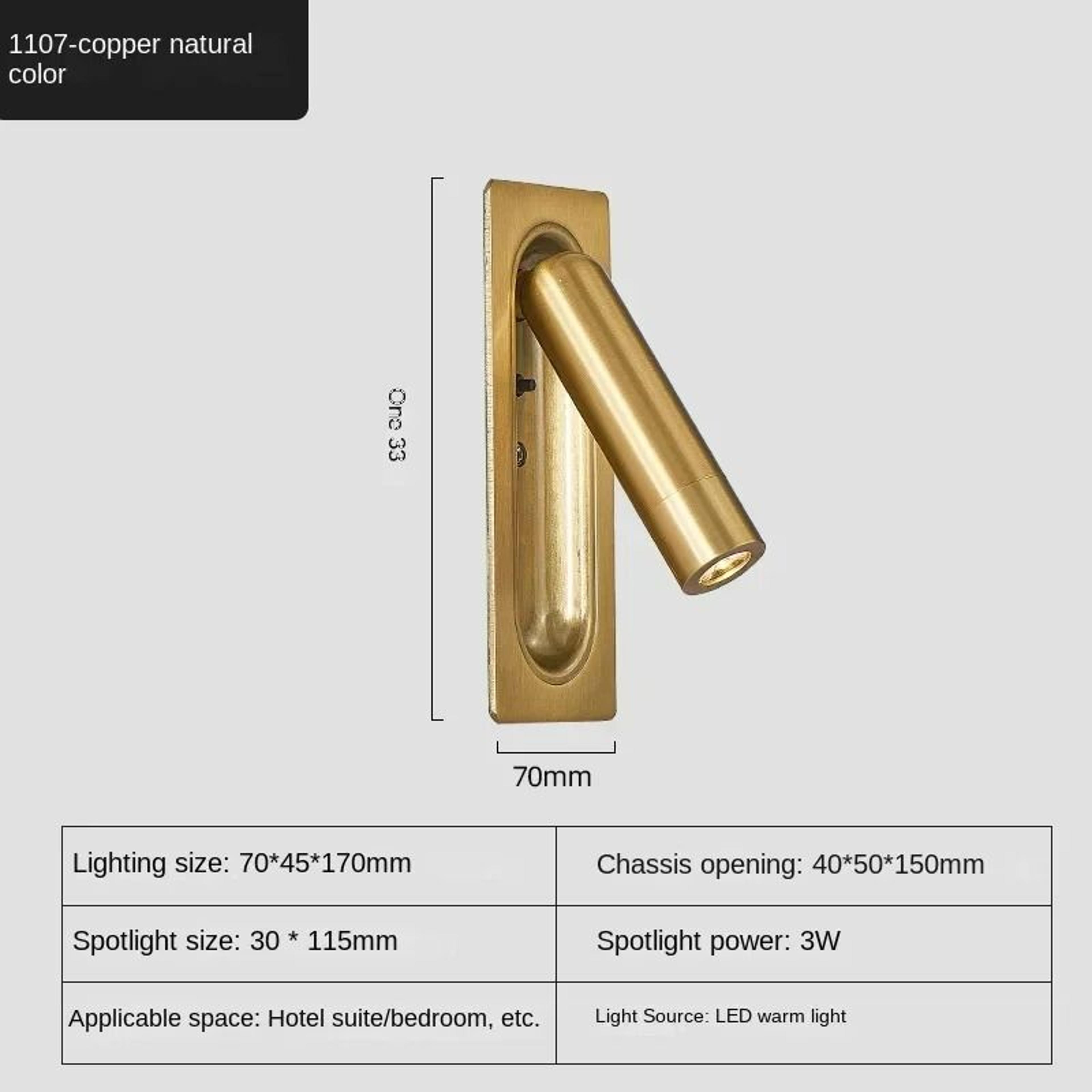 Modern Embedded LED Reading Wall Lamp With USB 7