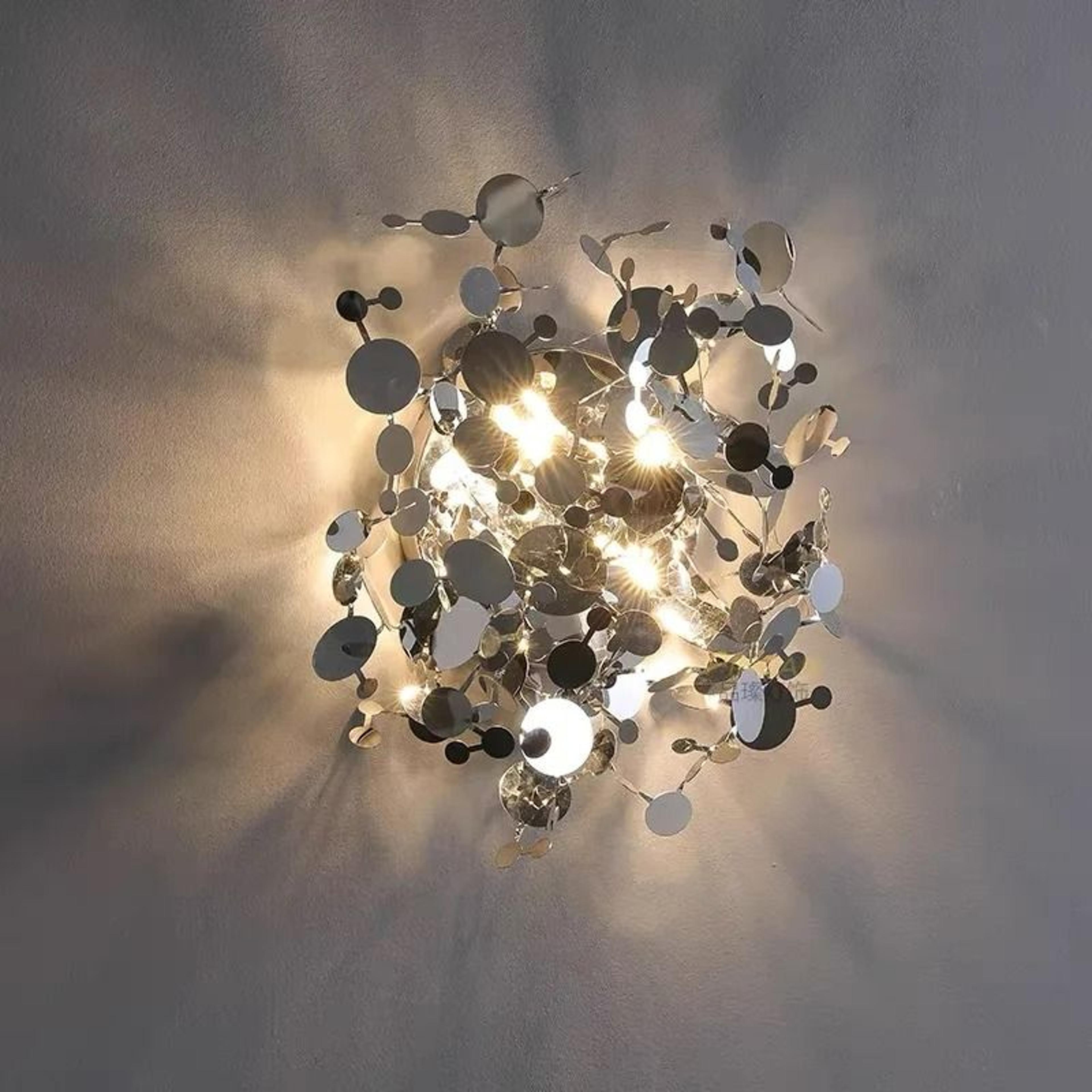 Italian Designer Stainless Leaf Wall Sconce 6