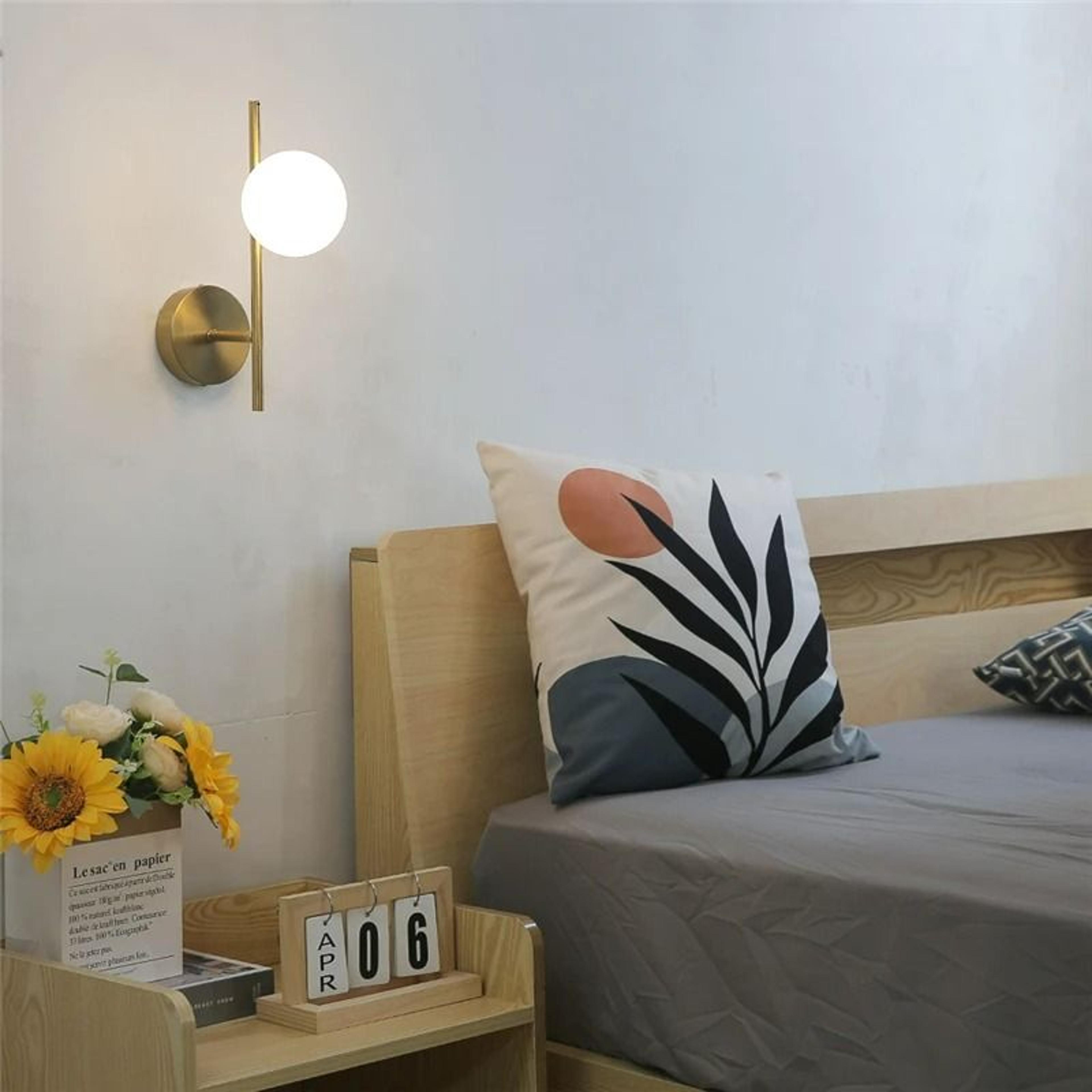 Modern Golden Double Glass Ball Wall Sconce 4