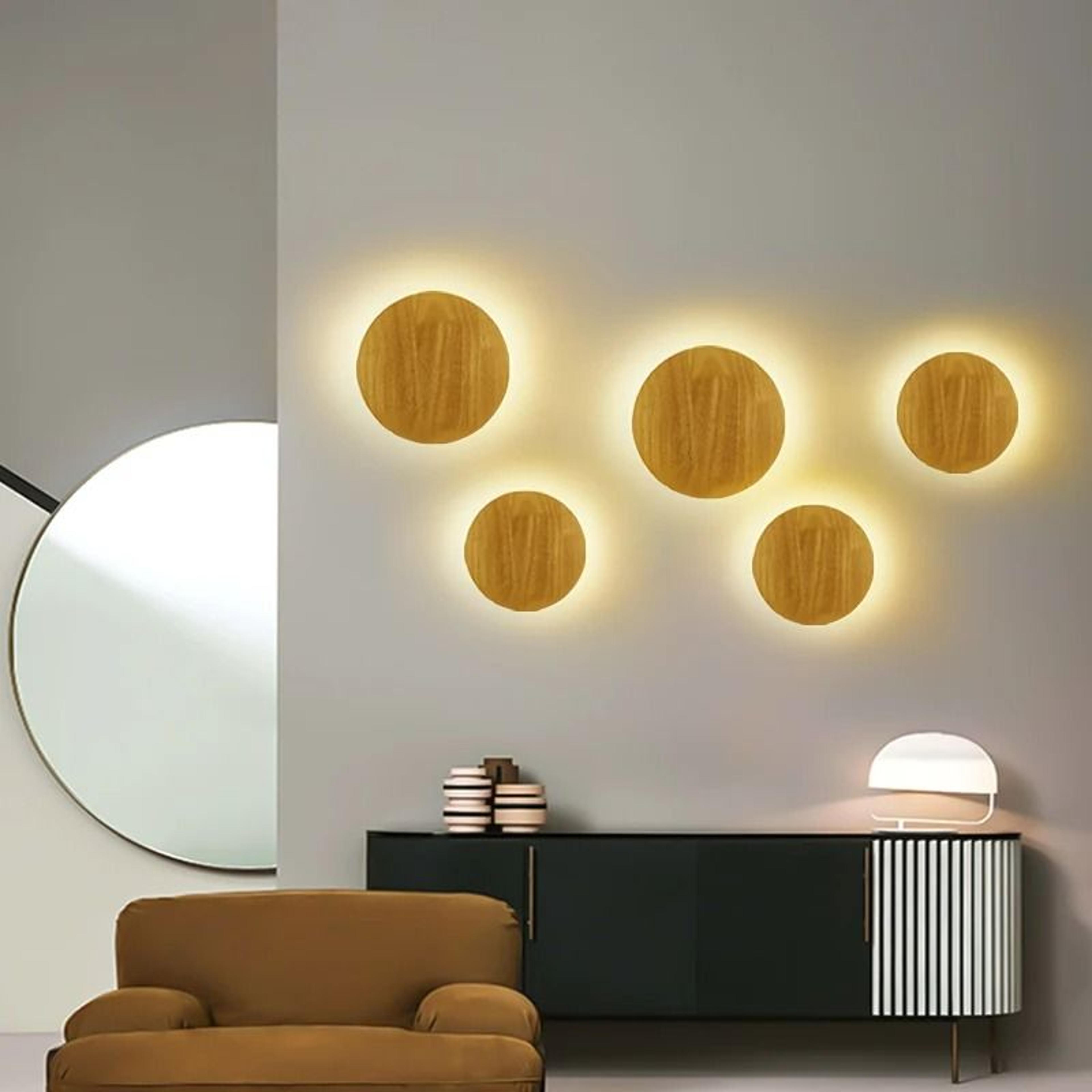 Nordic Circular Wooden LED Wall Sconce 0