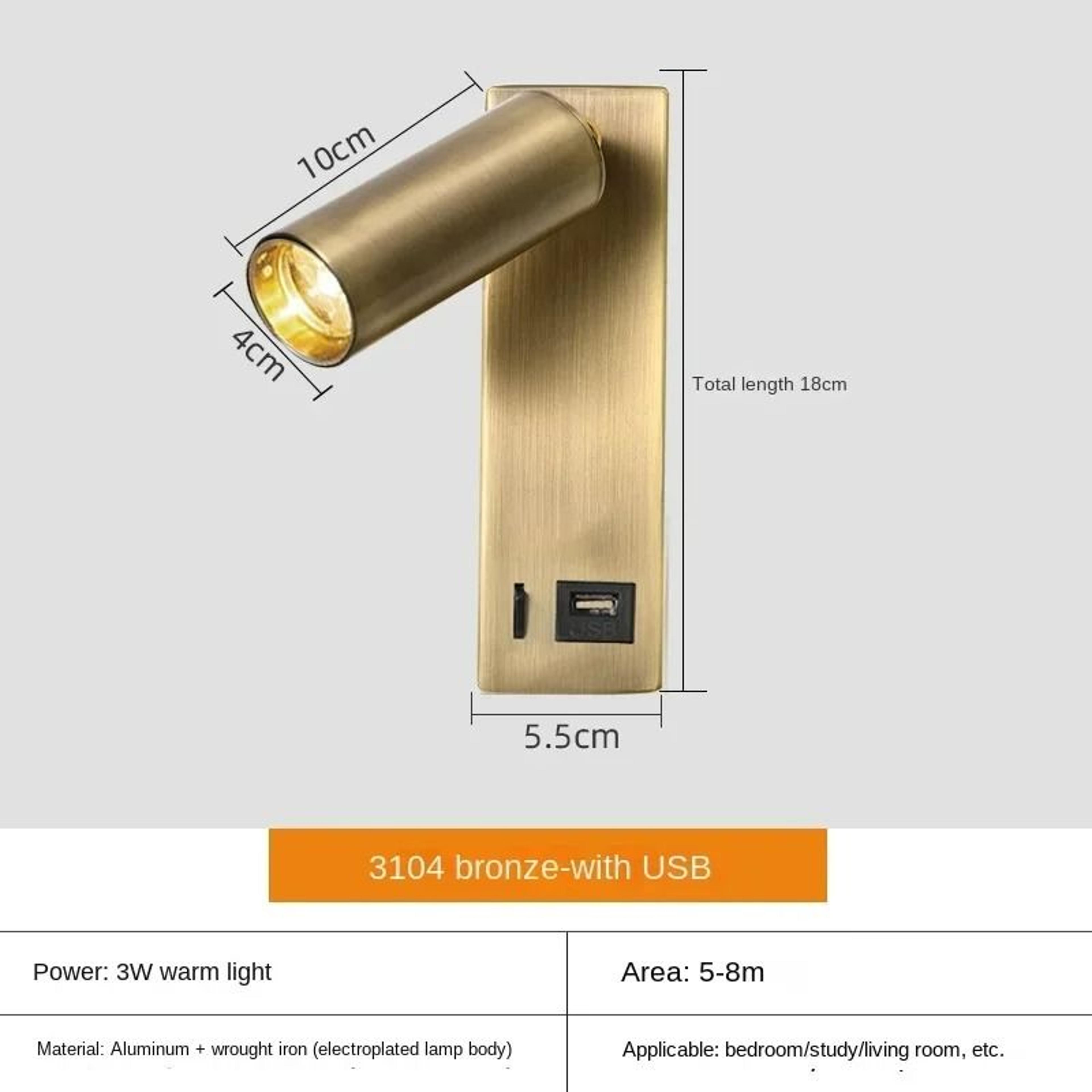 LED Bedside Wall Mount Reading Sconce 12