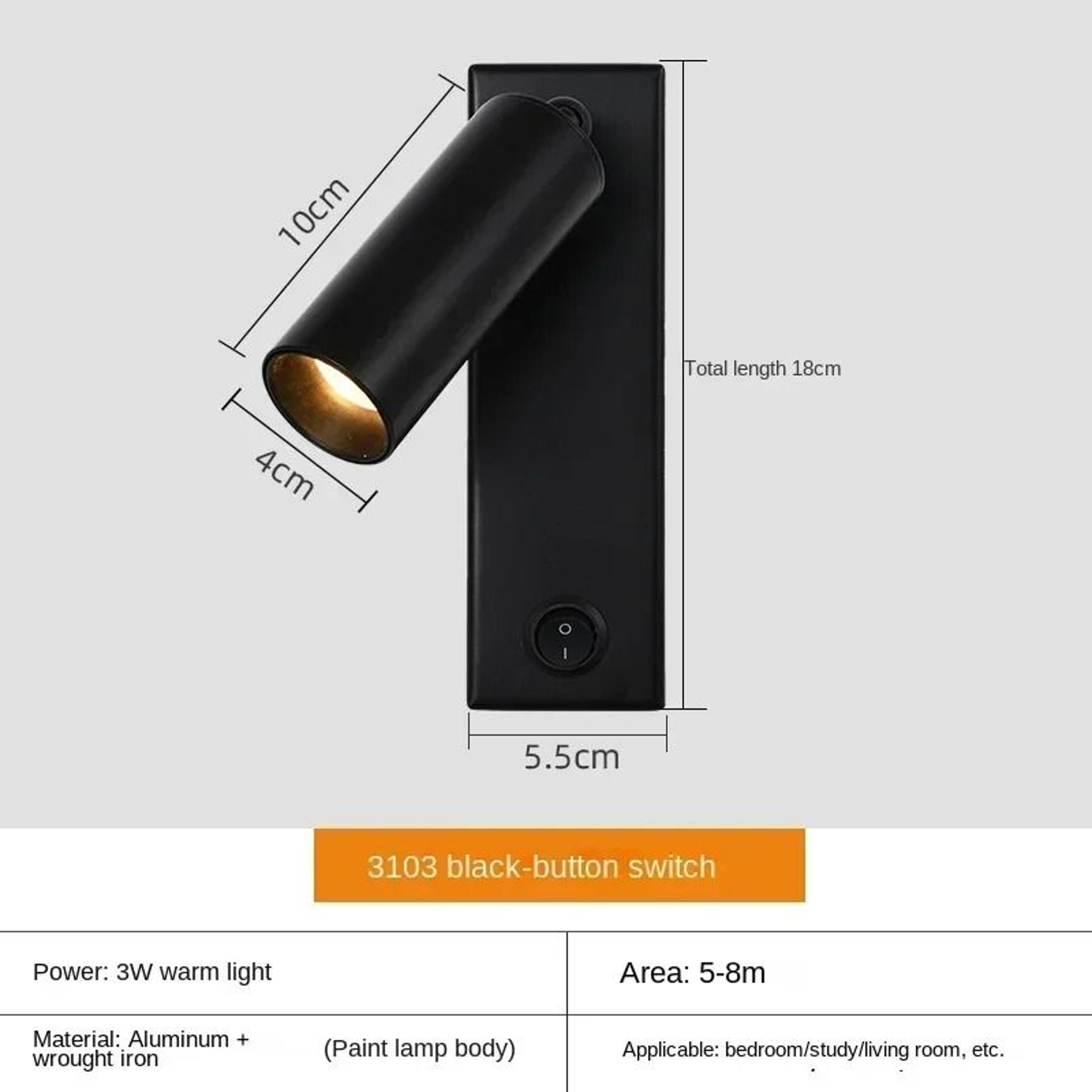 LED Bedside Wall Mount Reading Sconce 7