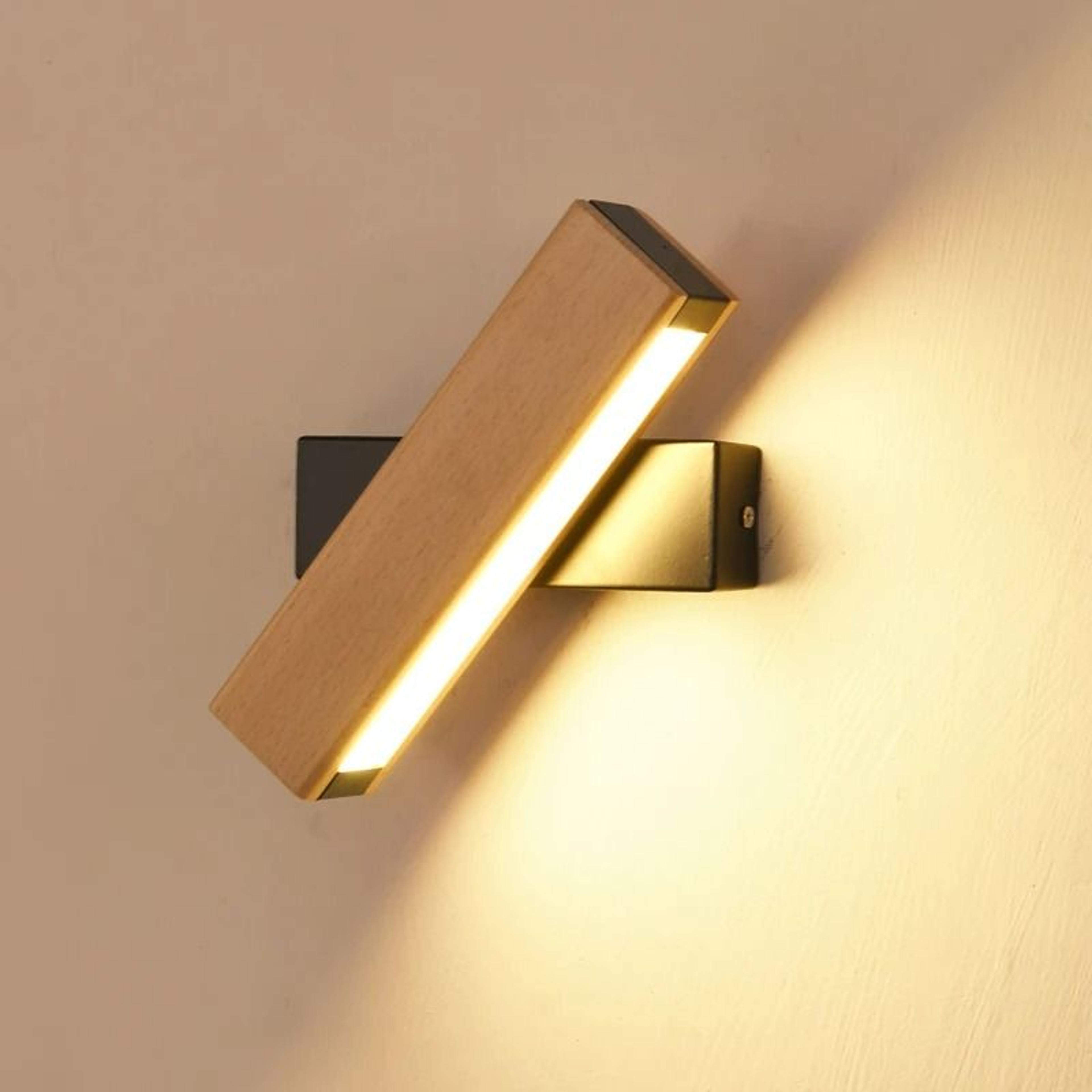 rotatable solid wood led wall sconce
