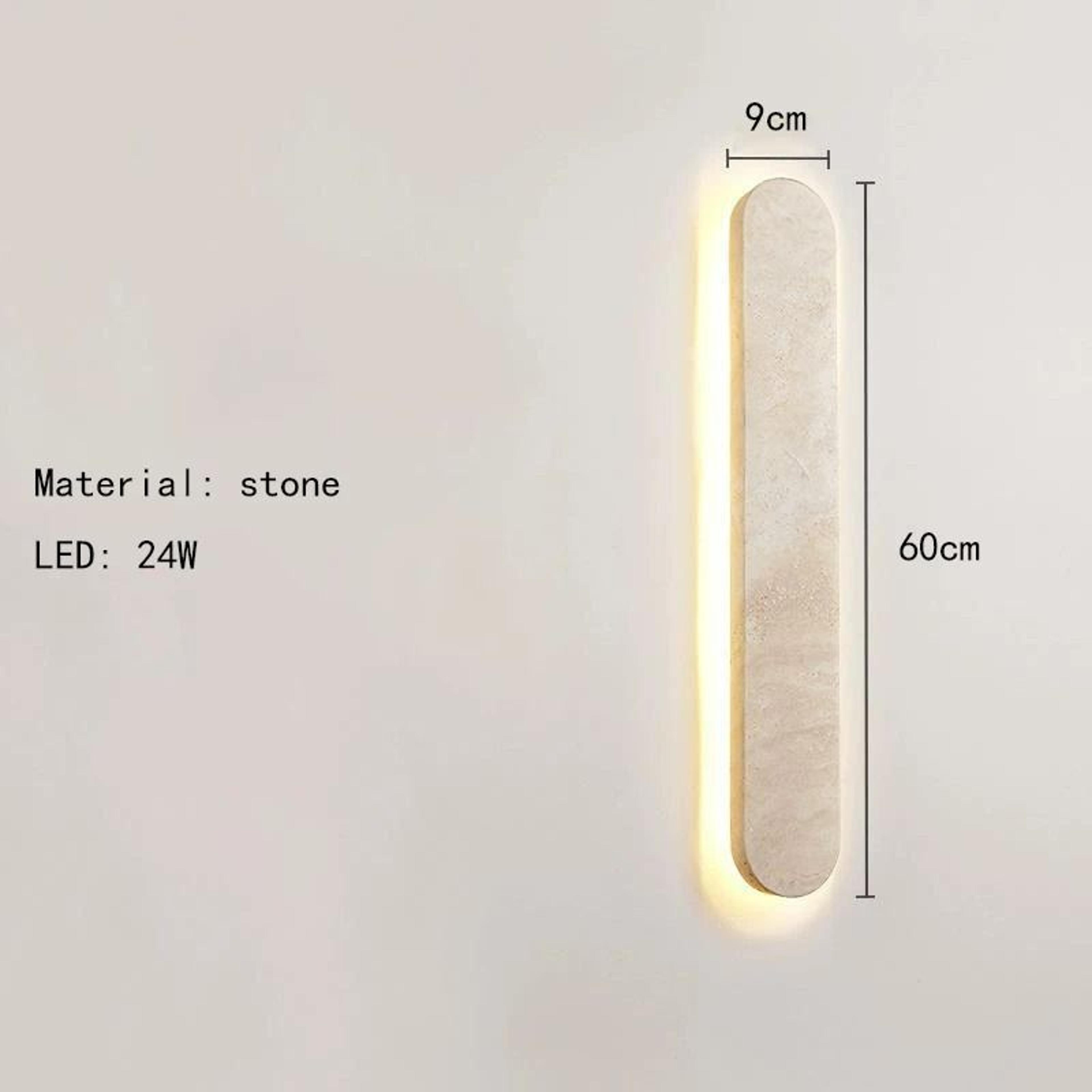 Modern Rectangle  Oval Natural Stone LED Wall Sconce 8