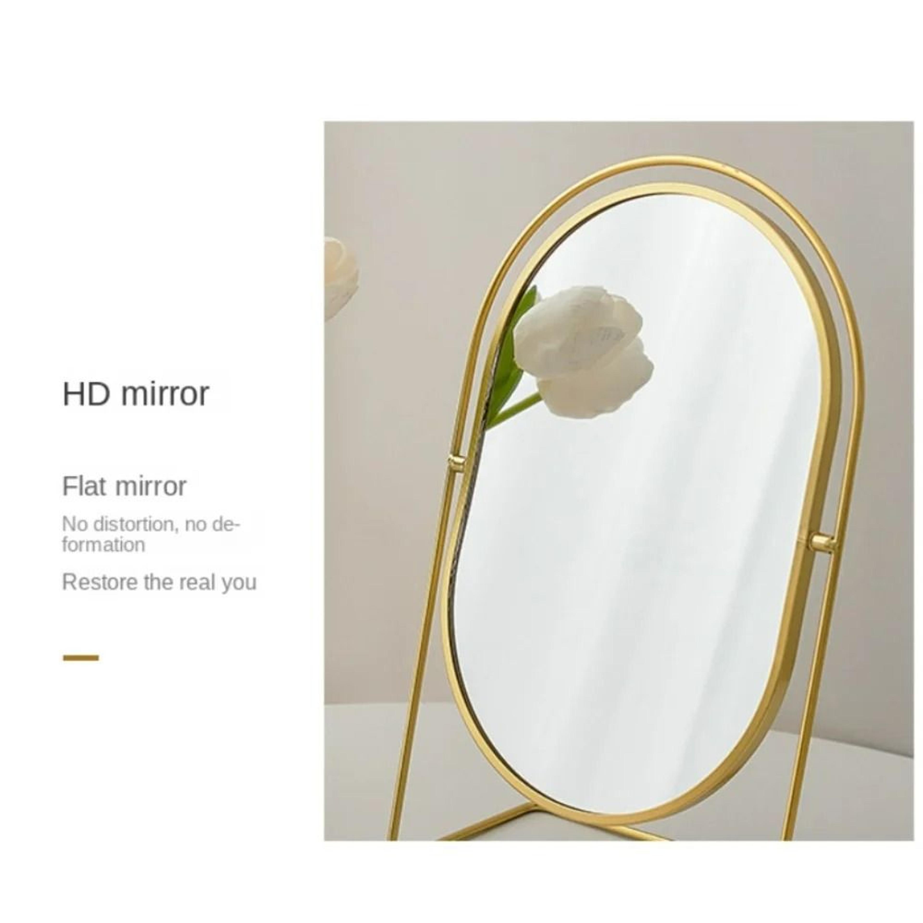 Nordic Iron Art Rotatable Oval Desktop Vanity Mirror 1