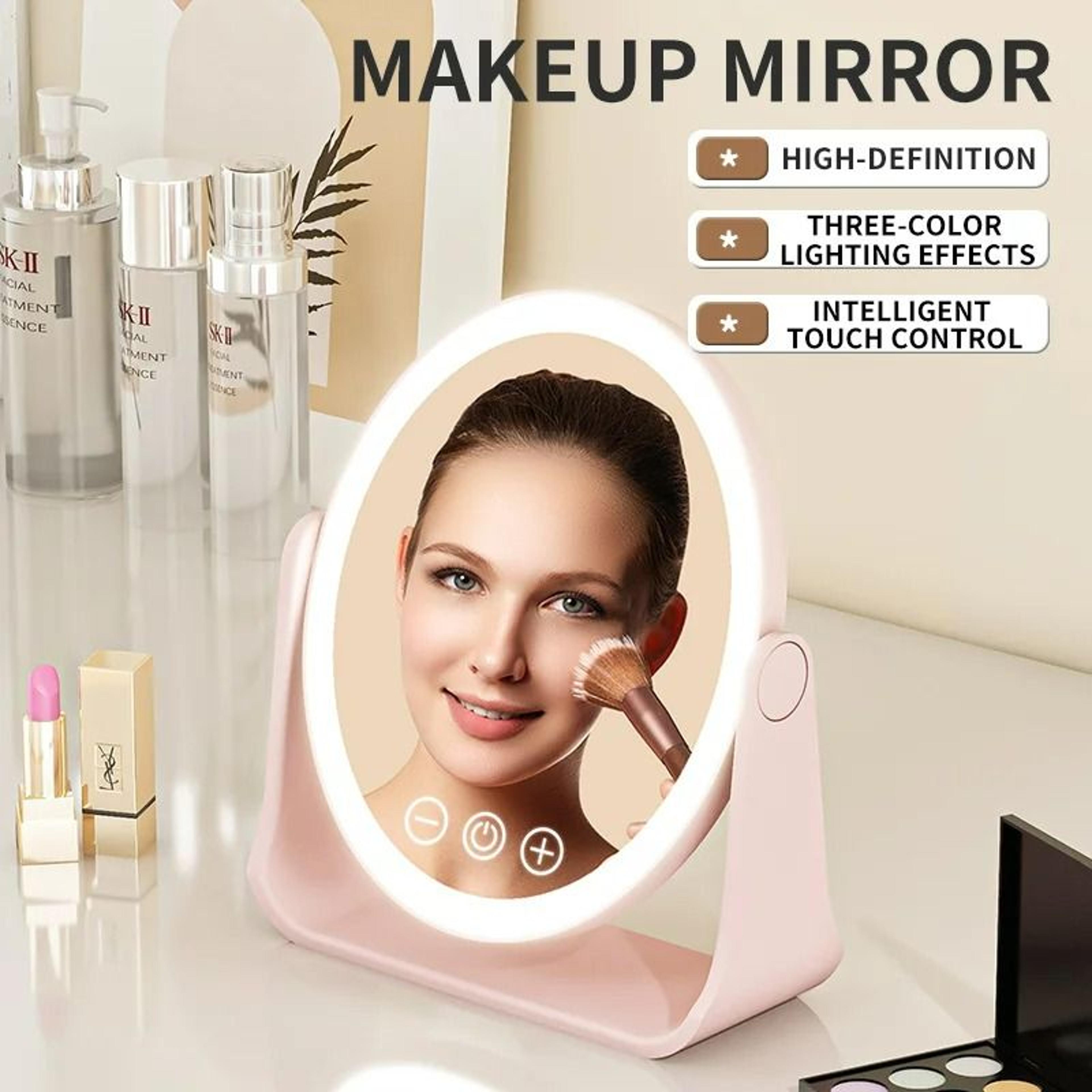 Portable Flip LED Lighted Vanity Mirror With 3X Magnifier 1