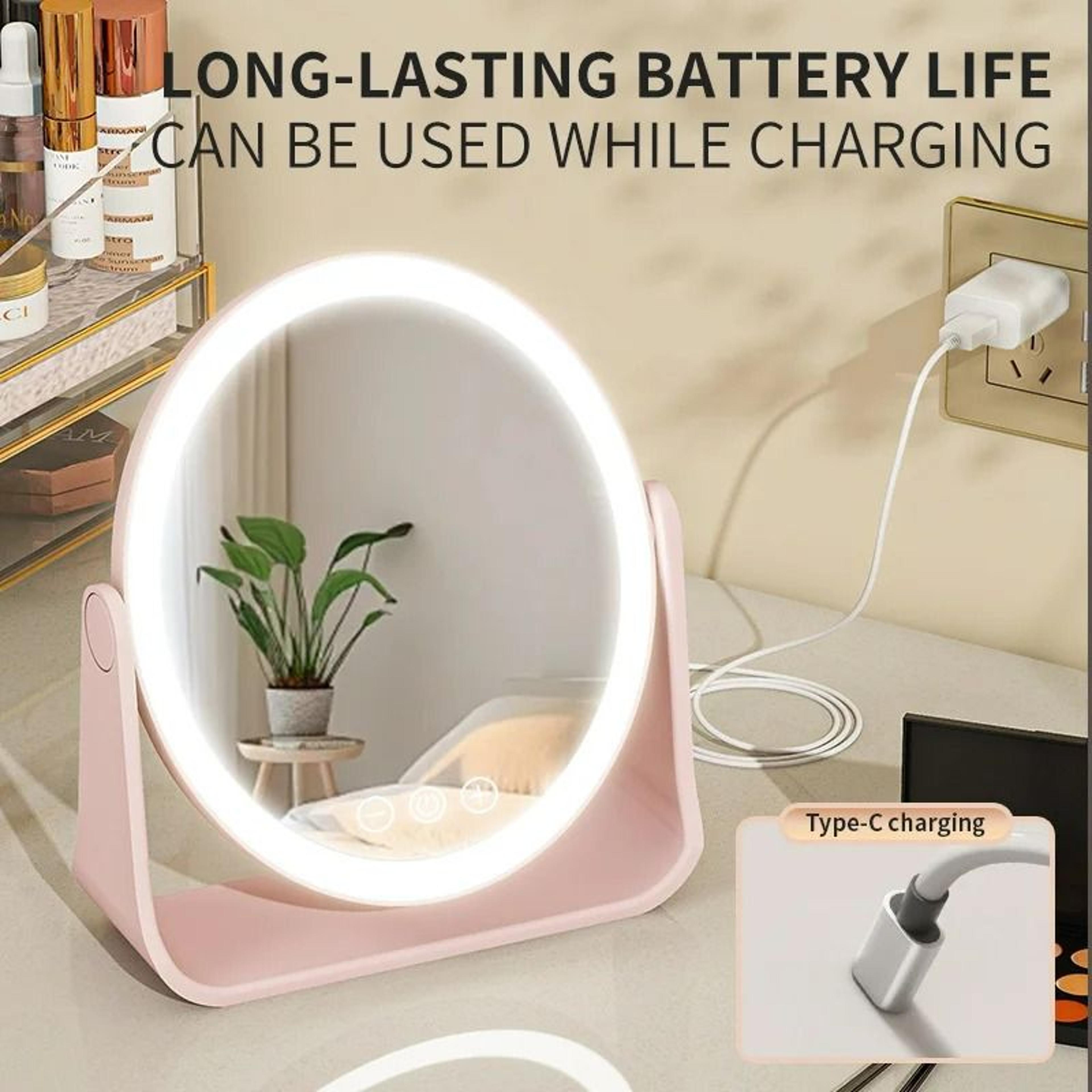 Portable Flip LED Lighted Vanity Mirror With 3X Magnifier 2