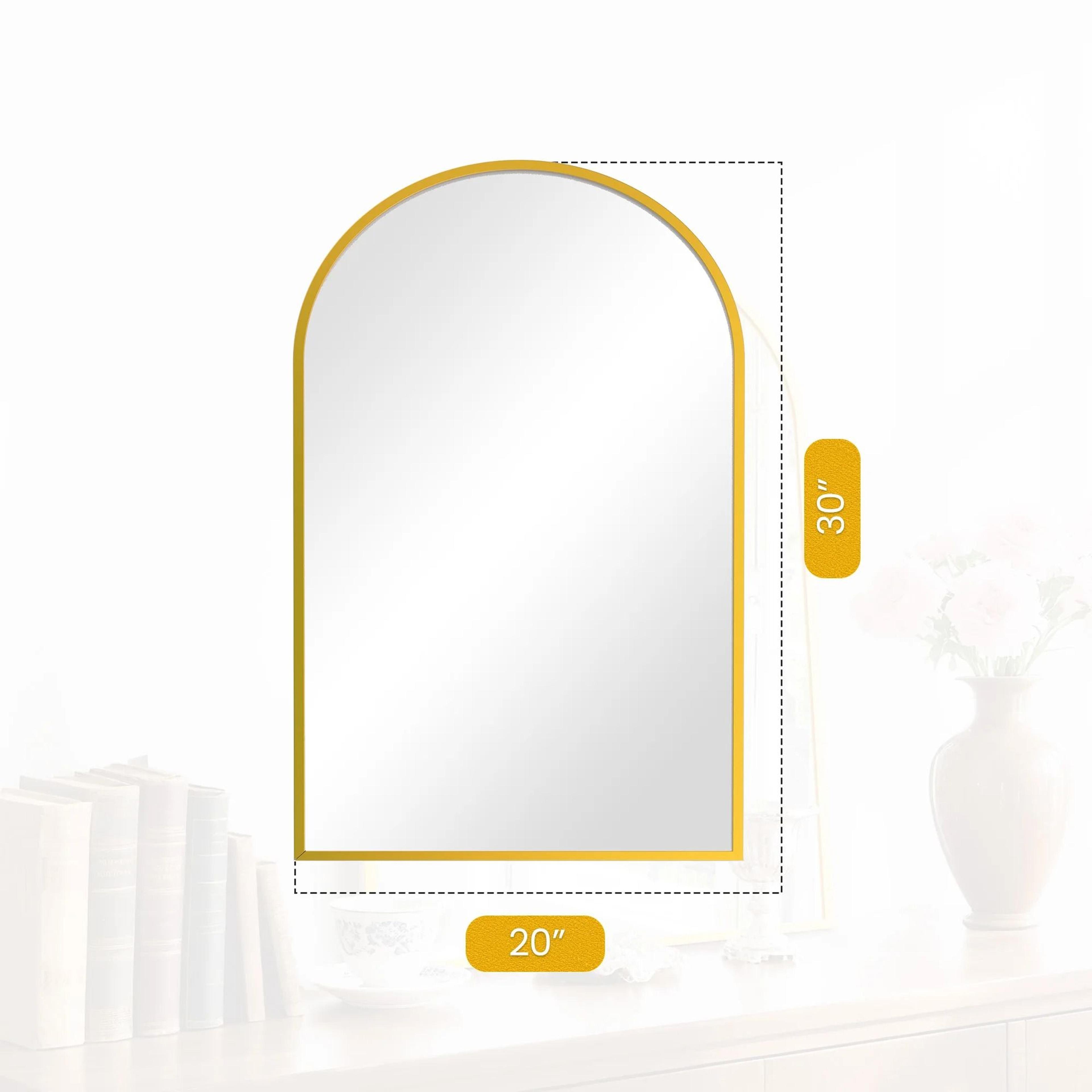 Modern Arched Metal Framed Wall Dressing Mirror 7