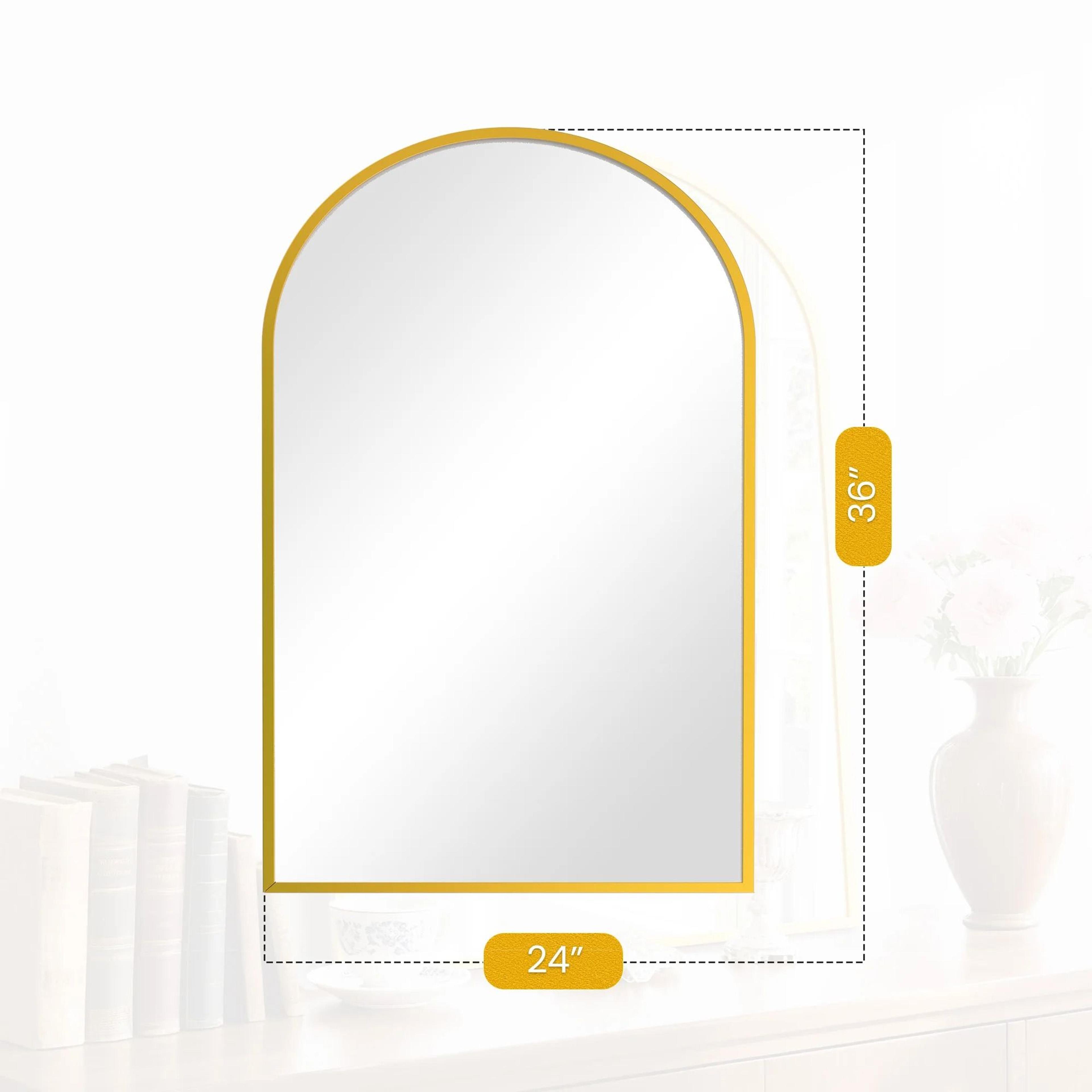 Modern Arched Metal Framed Wall Dressing Mirror 9
