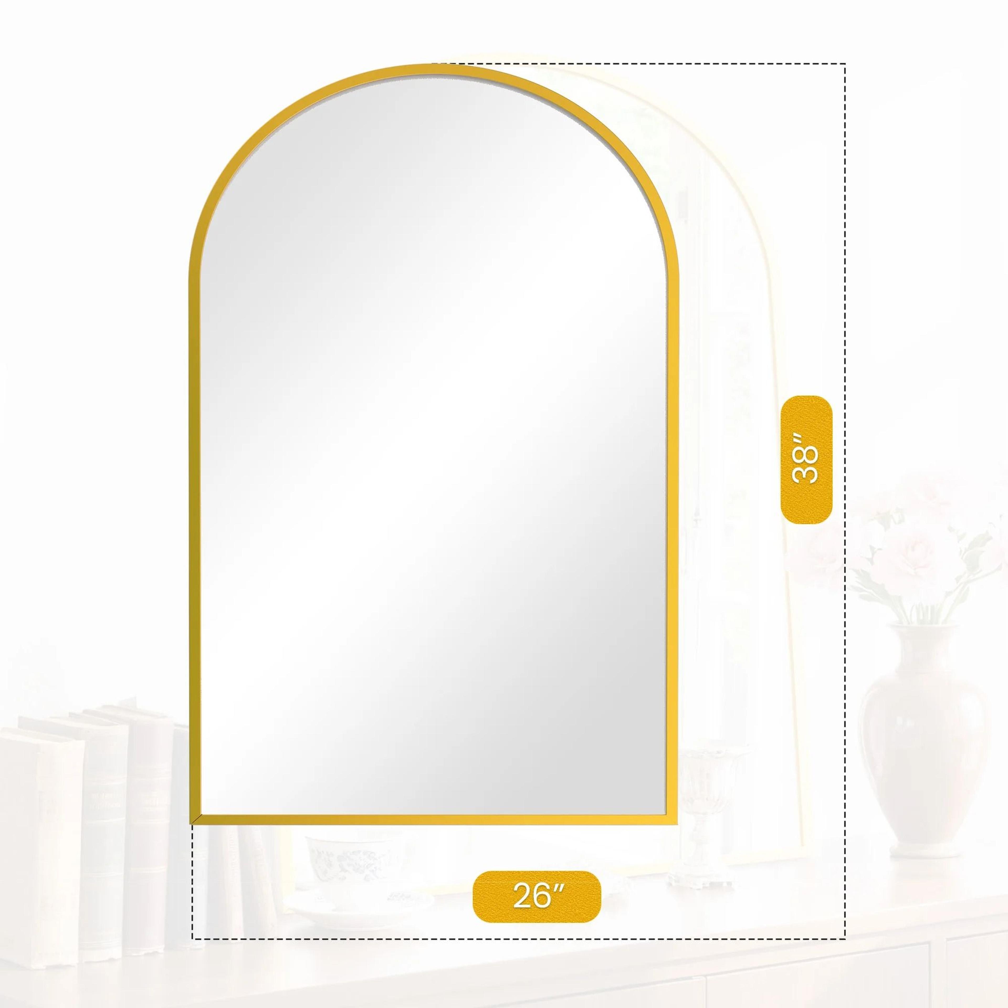 Modern Arched Metal Framed Wall Dressing Mirror 10