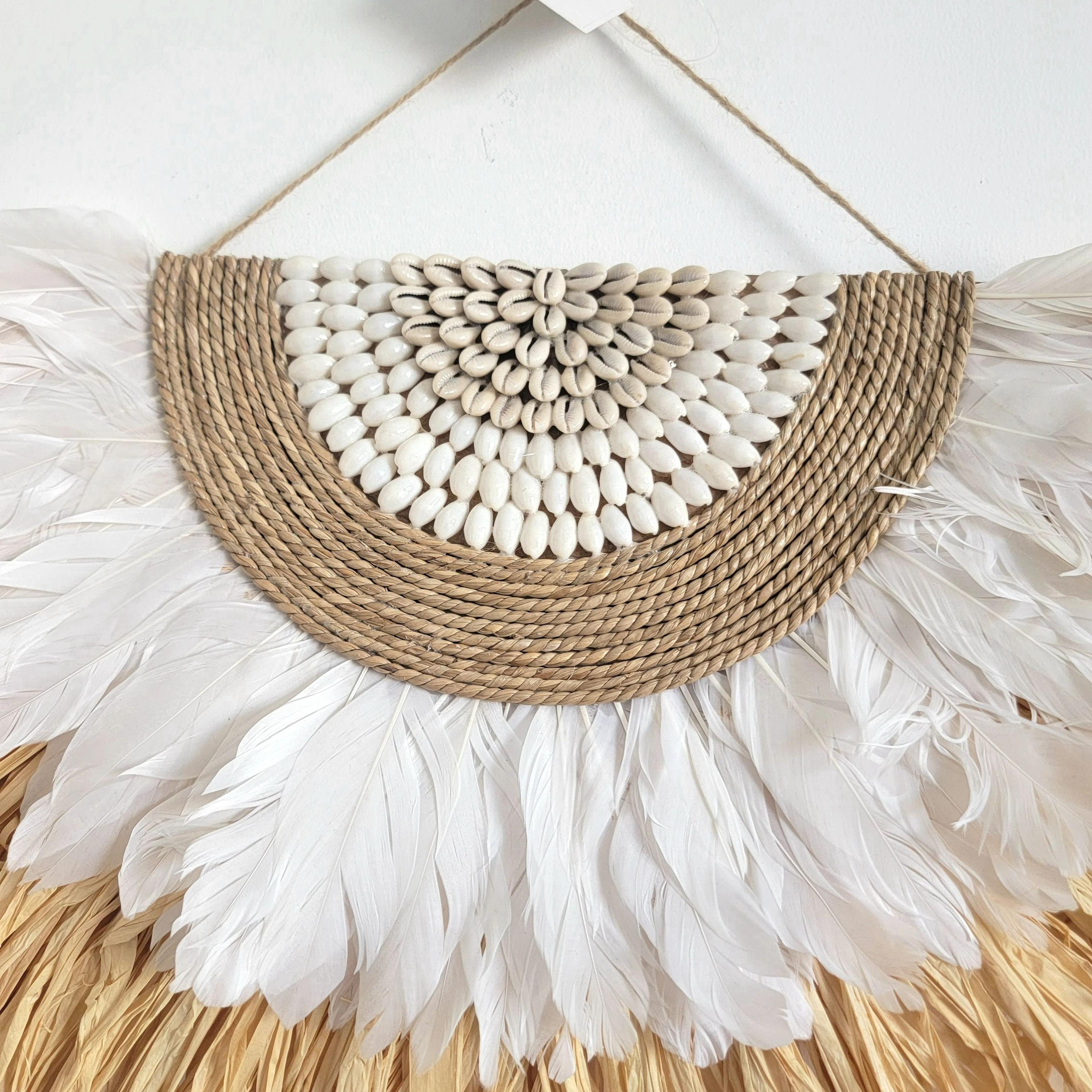 Handcrafted Natural Fiber Raffia Woven Wall Mirror 2