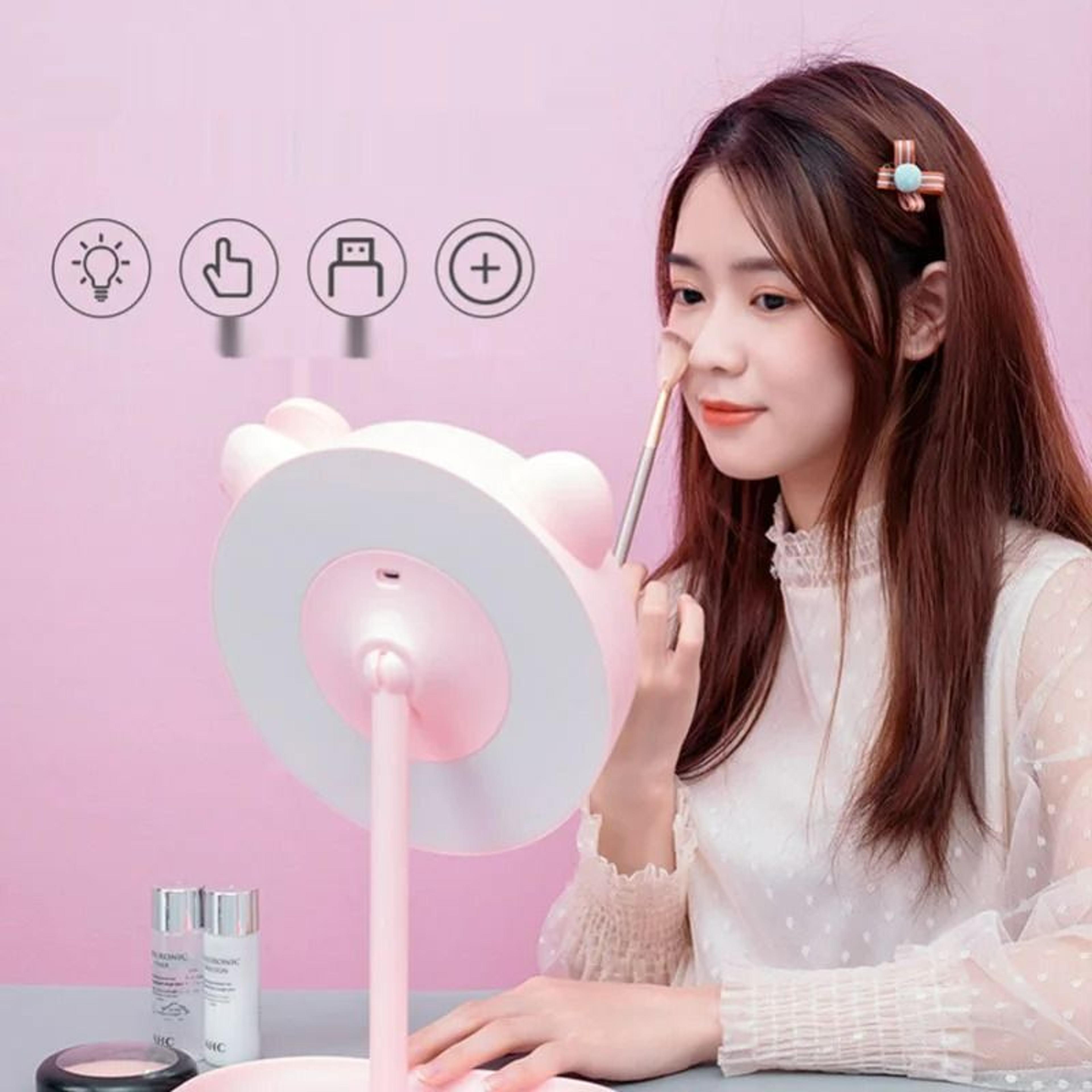 Pink Cat LED Standing Vanity Makeup Mirror 1