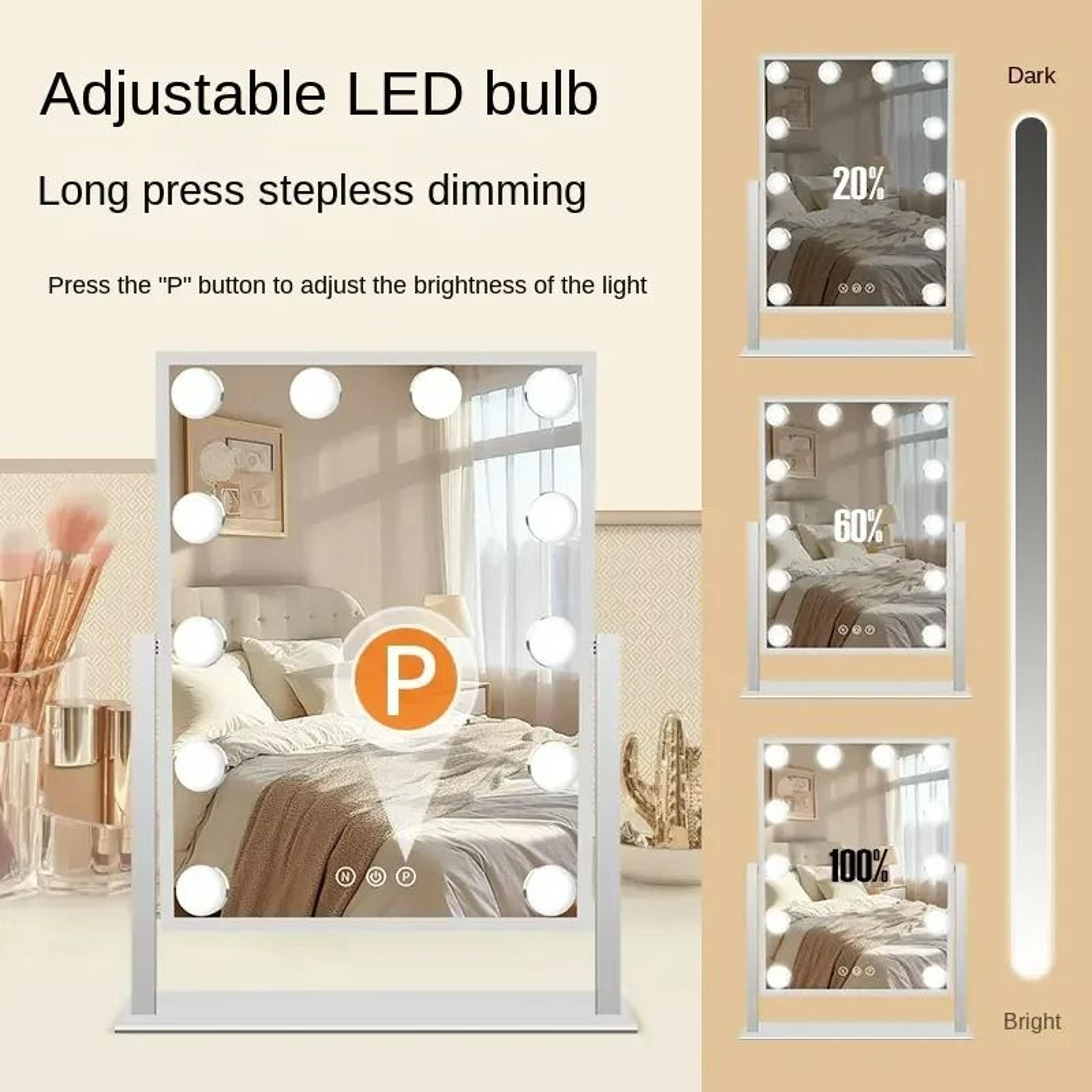 Hollywood Vanity Makeup Mirror With 9 LED Bulbs 6