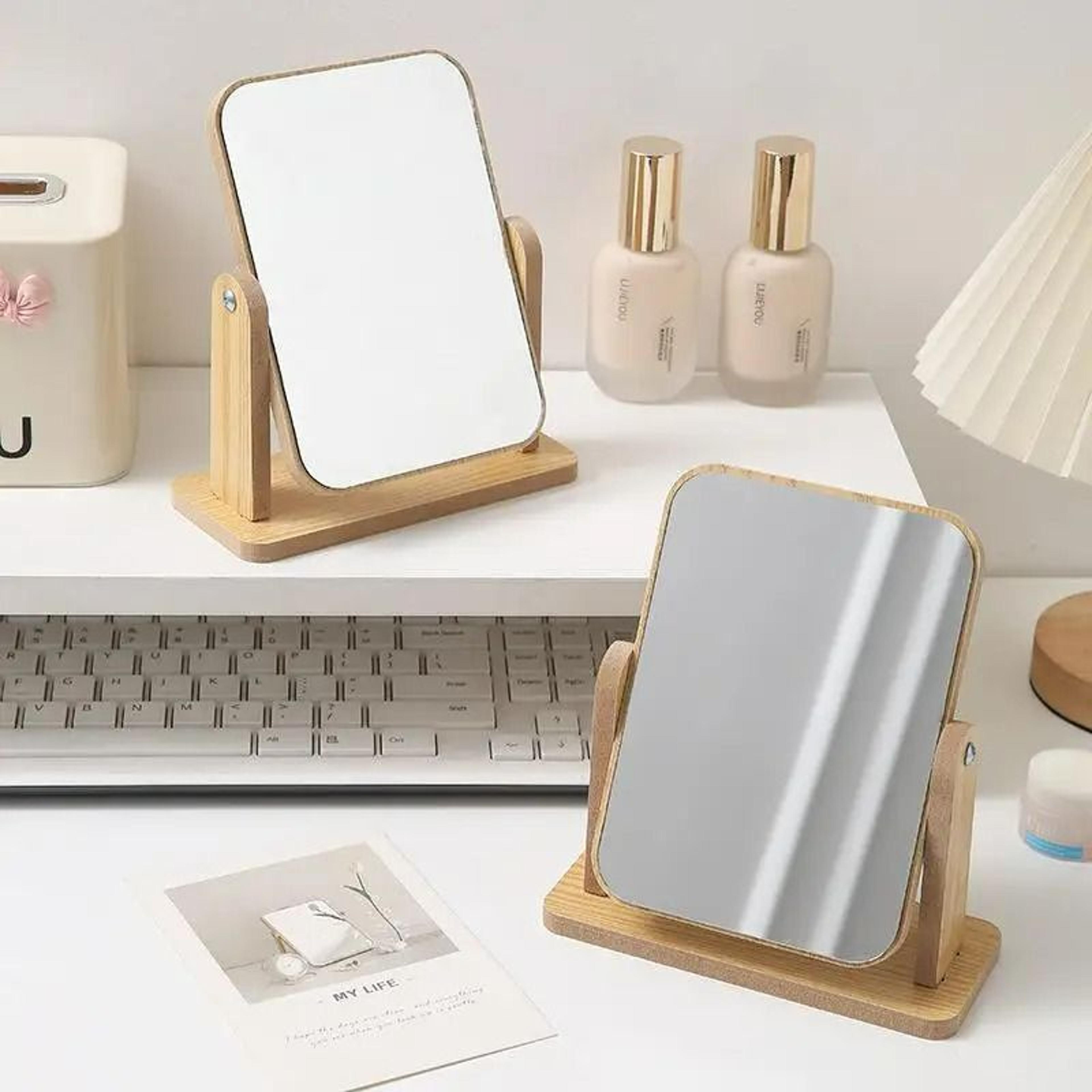 Clear Wooden Desktop AngleAdjustable Vanity Mirror 5