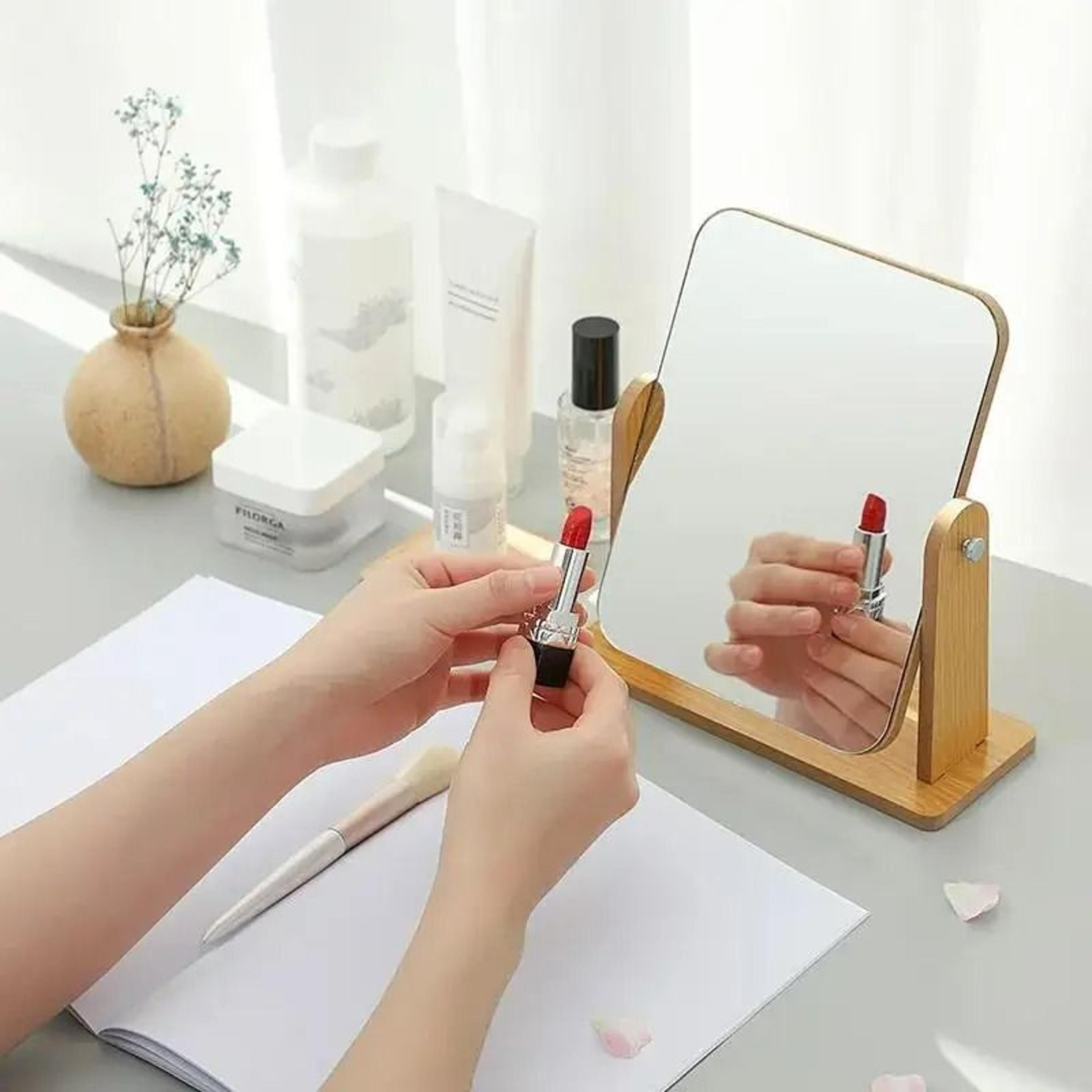 Clear Wooden Desktop AngleAdjustable Vanity Mirror 4