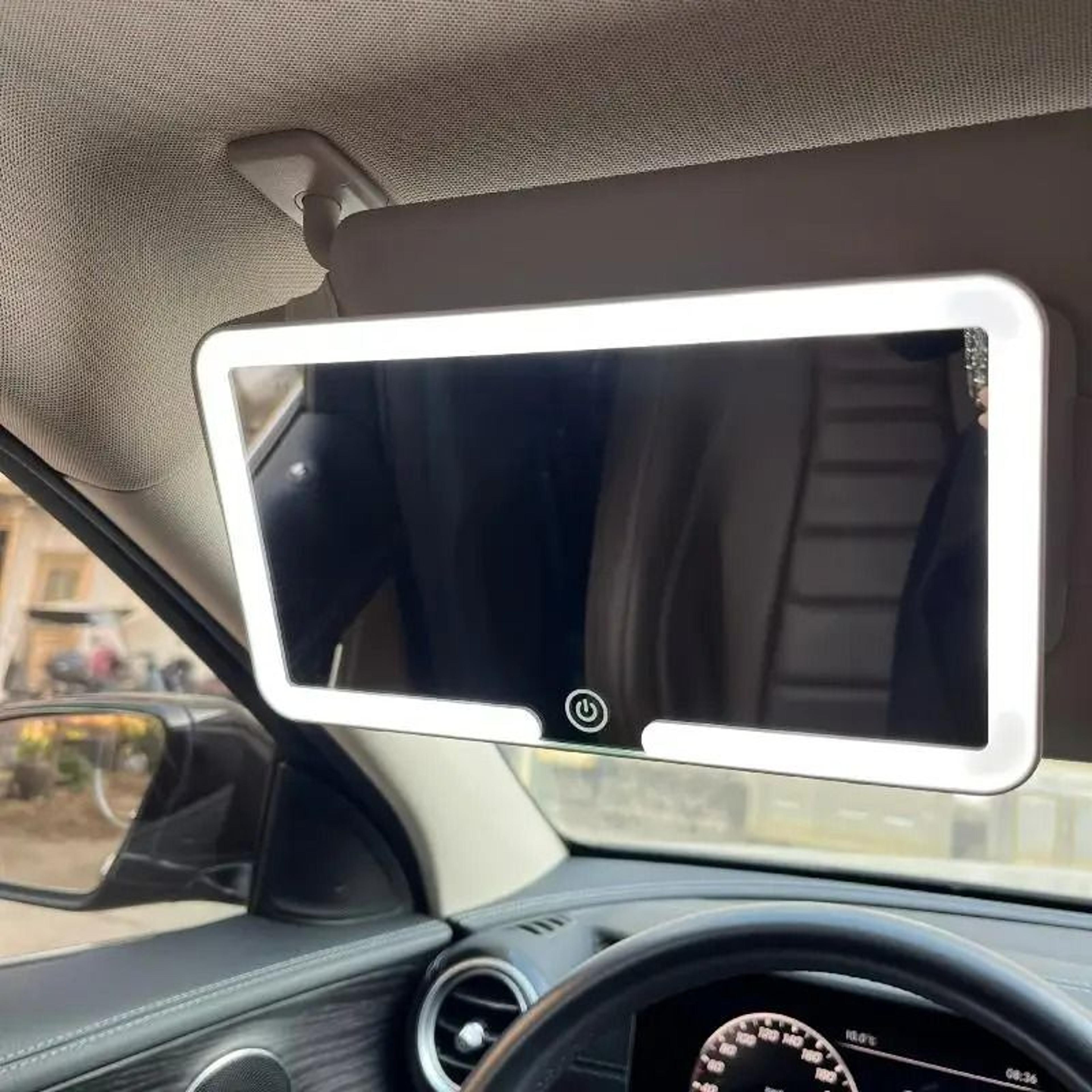 rechargeable led car sun visor vanity mirror