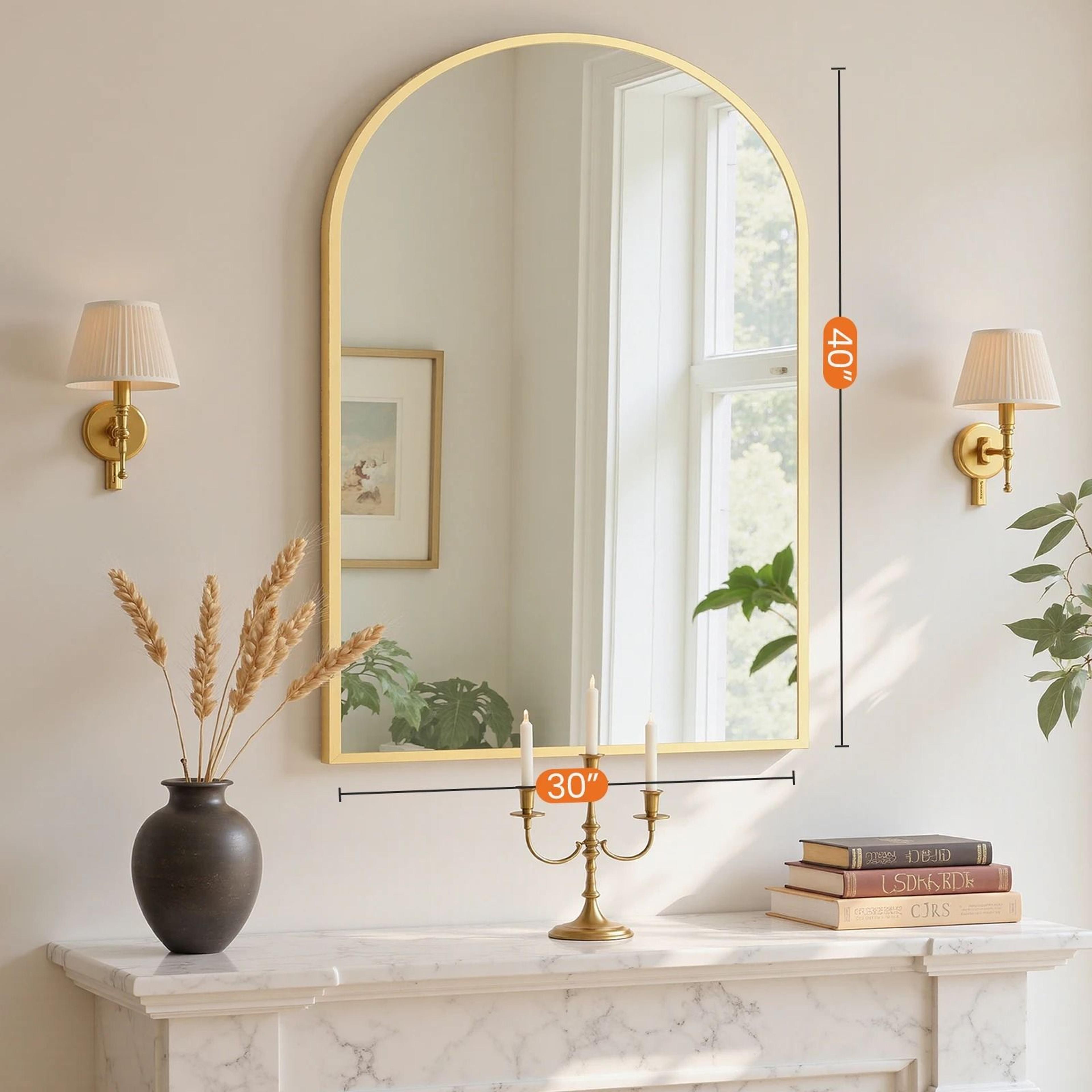 Modern Arched Metal Wall Mirror 3